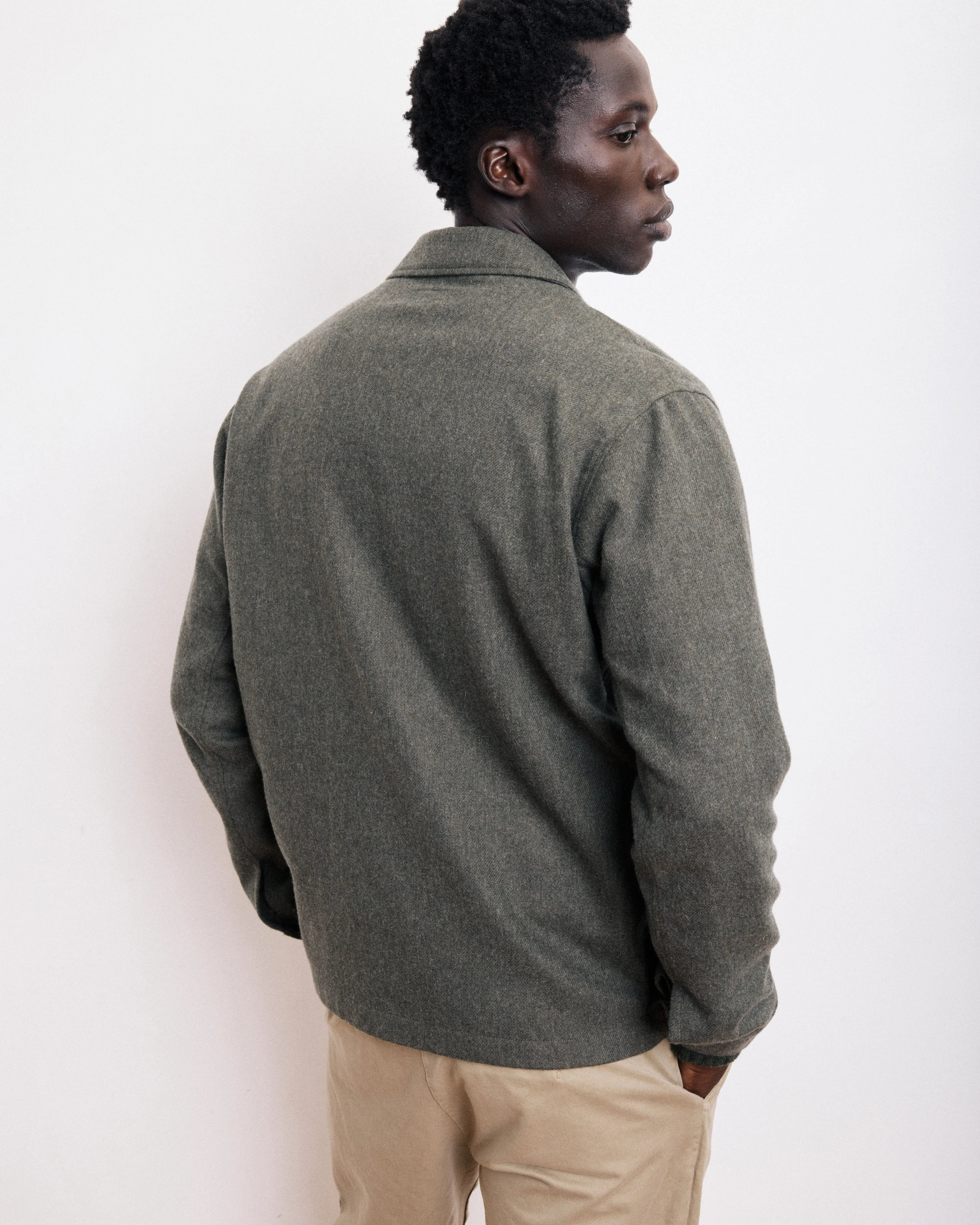 Veste Homme en Flanelle de Laine Vert Militaire Day sold by Hartford product image thumbnail 4