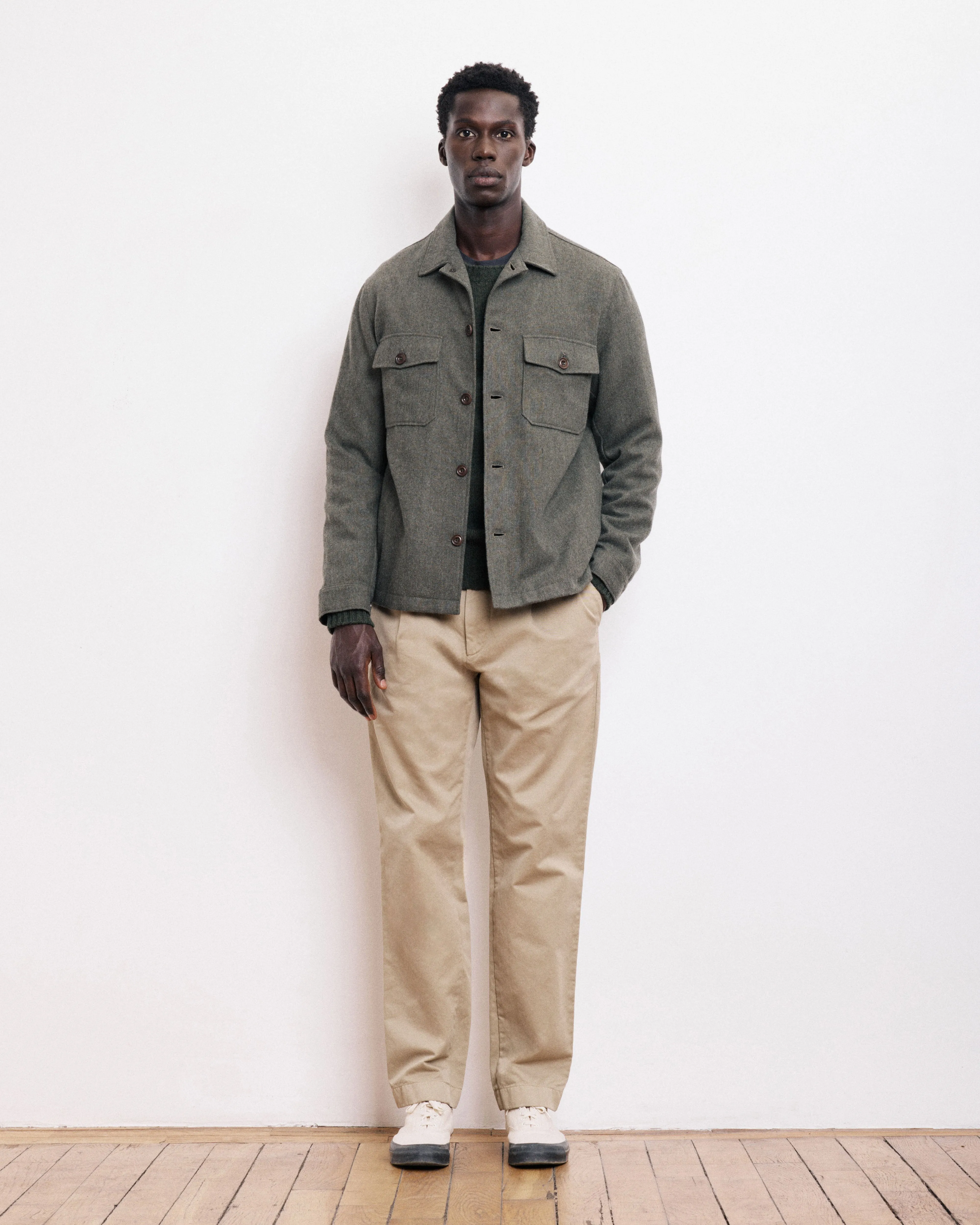 Veste Homme en Flanelle de Laine Vert Militaire Day sold by Hartford product image thumbnail 5