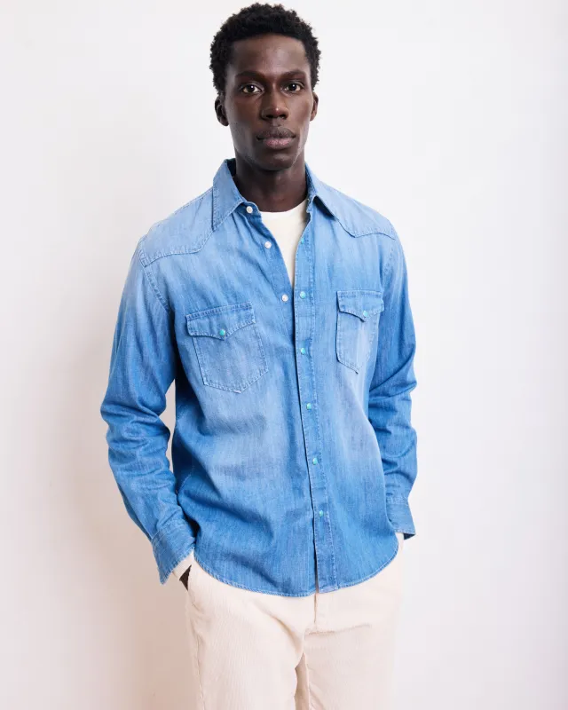 Chemise Homme en Denim Bleu Indigo Phoenix sold by Hartford