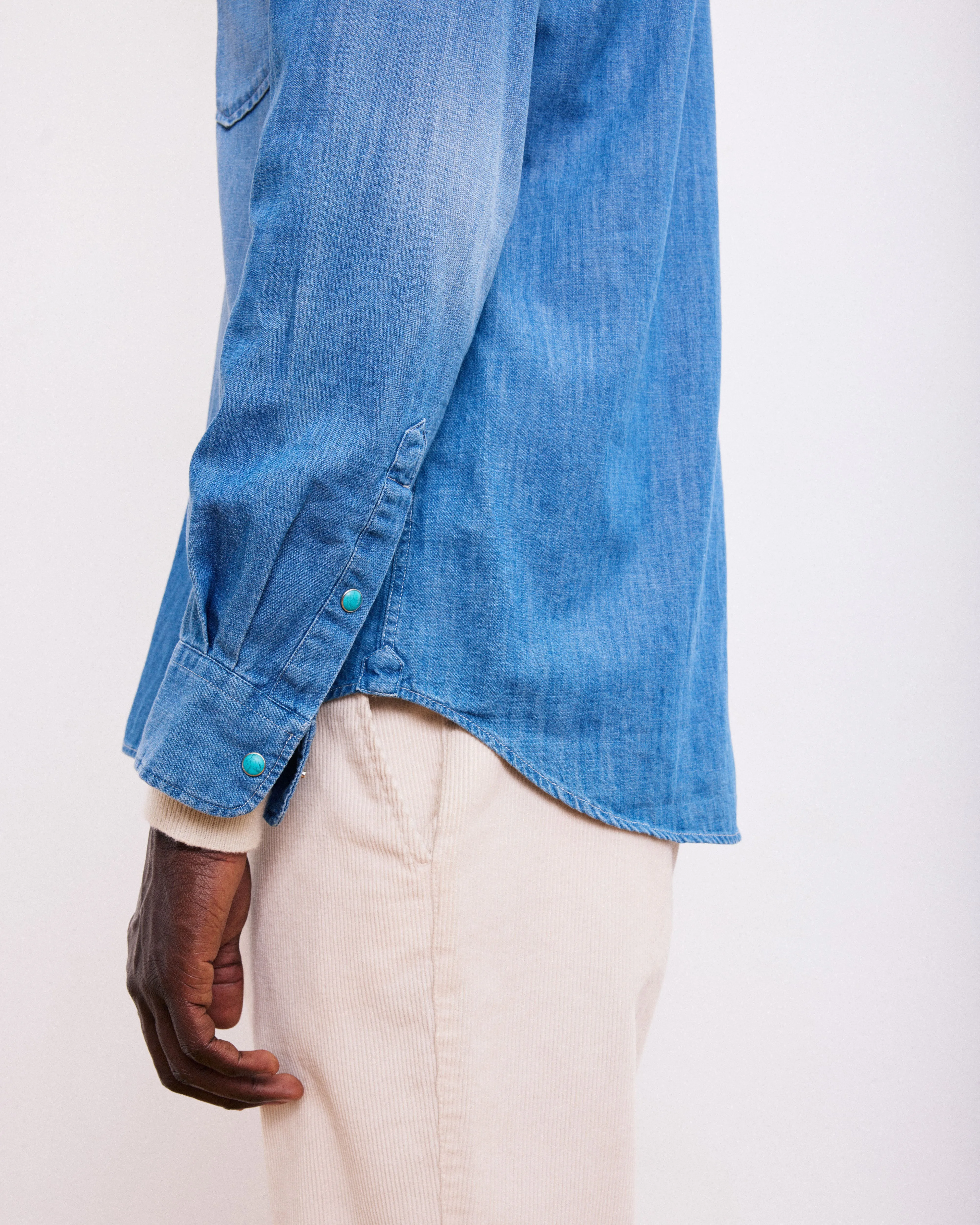 Chemise Homme en Denim Bleu Indigo Phoenix sold by Hartford product image thumbnail 3