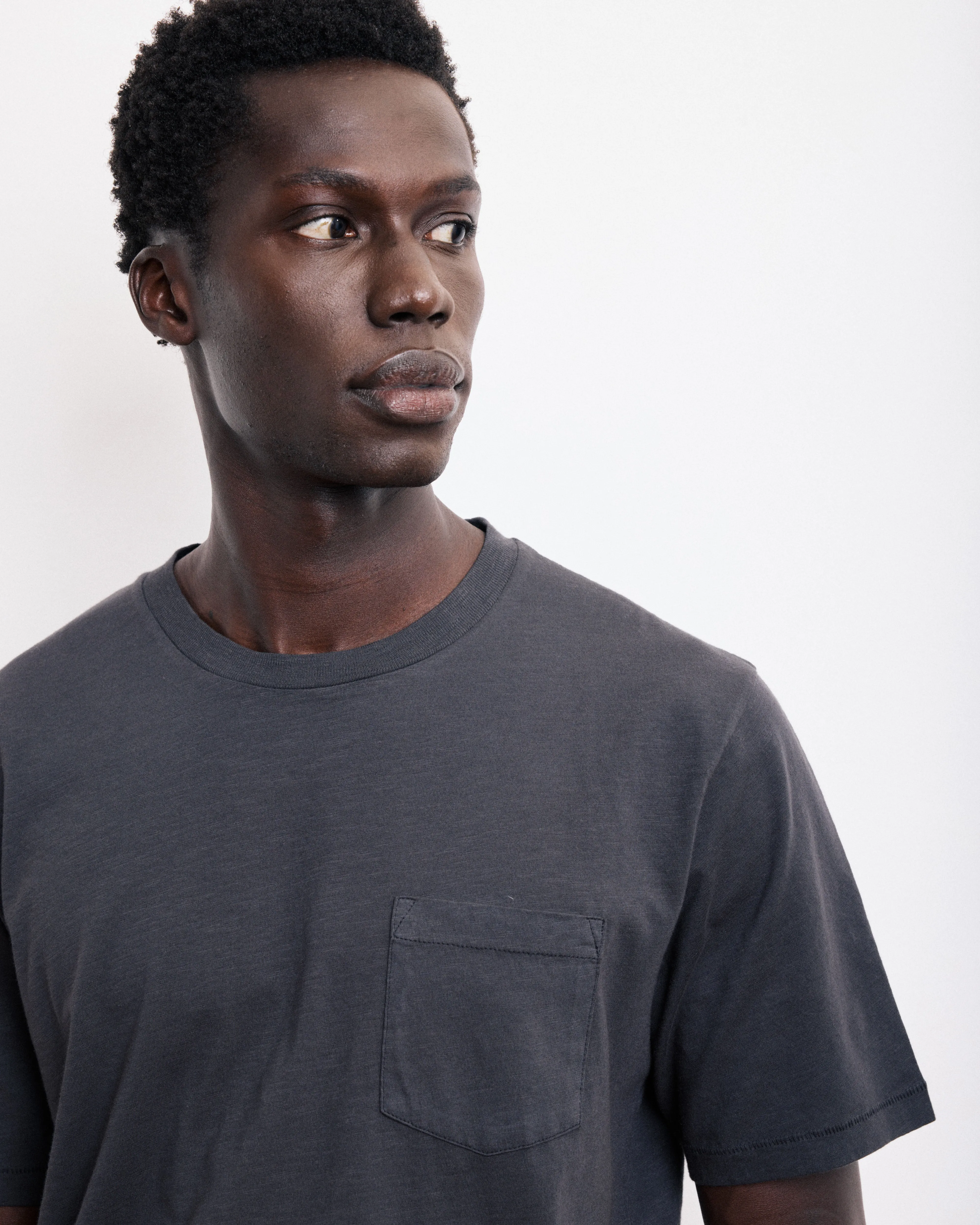 T-Shirt Homme en Coton Slub Charbon Carbone Crew sold by Hartford product image thumbnail 2