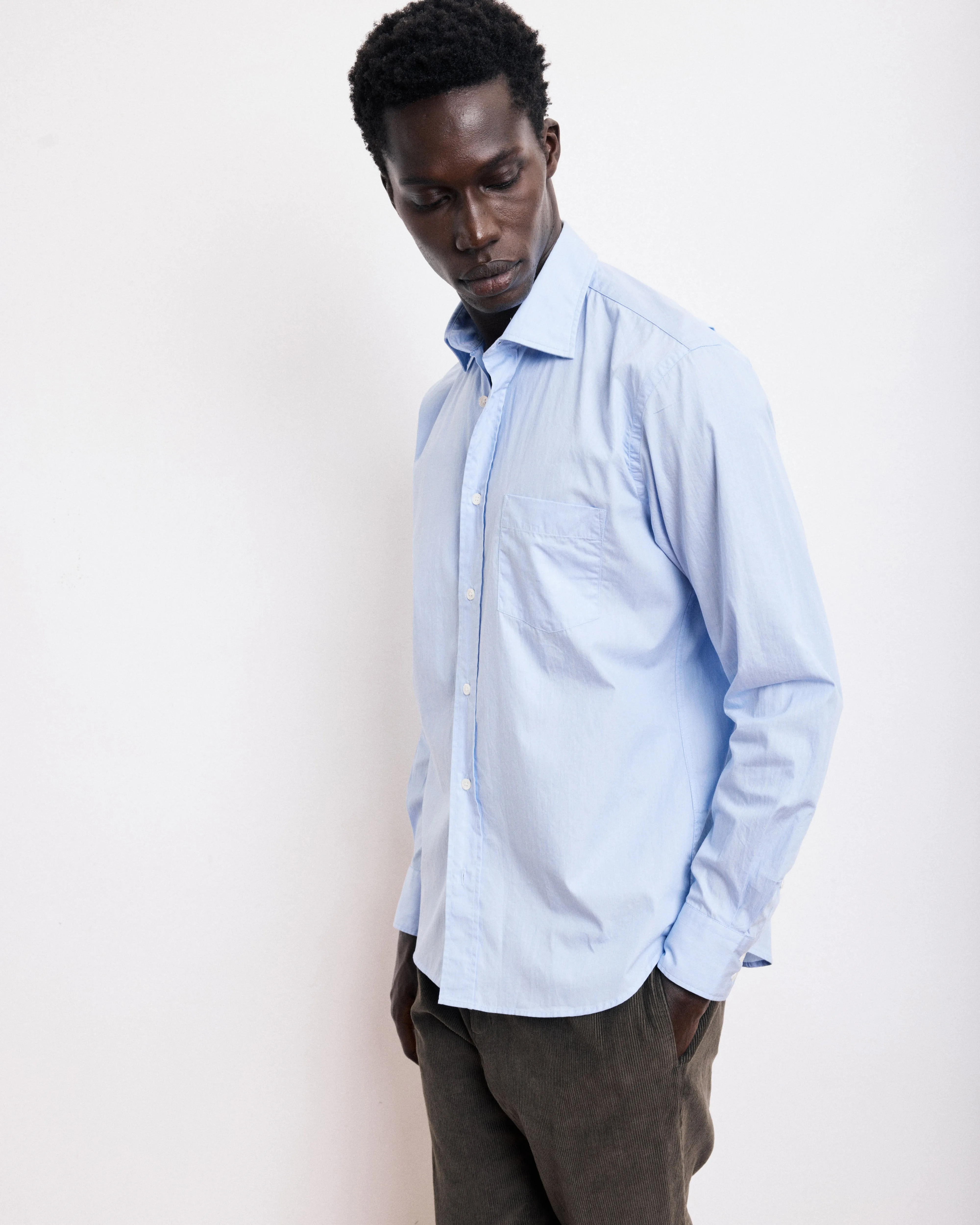 Chemise Homme en Popeline Rayée Bleu Ciel Paul sold by Hartford product image thumbnail 5