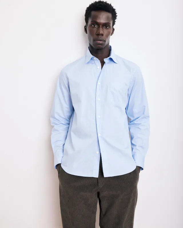 Chemise Homme en Popeline Rayée Bleu Ciel Paul sold by Hartford