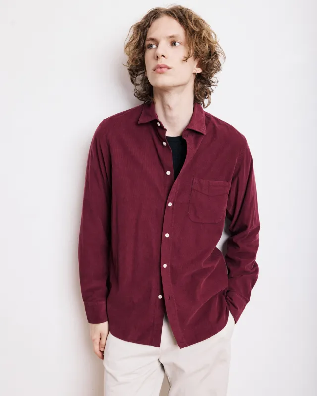 Chemise Homme en Velours Côtelé Bordeaux Storm sold by Hartford
