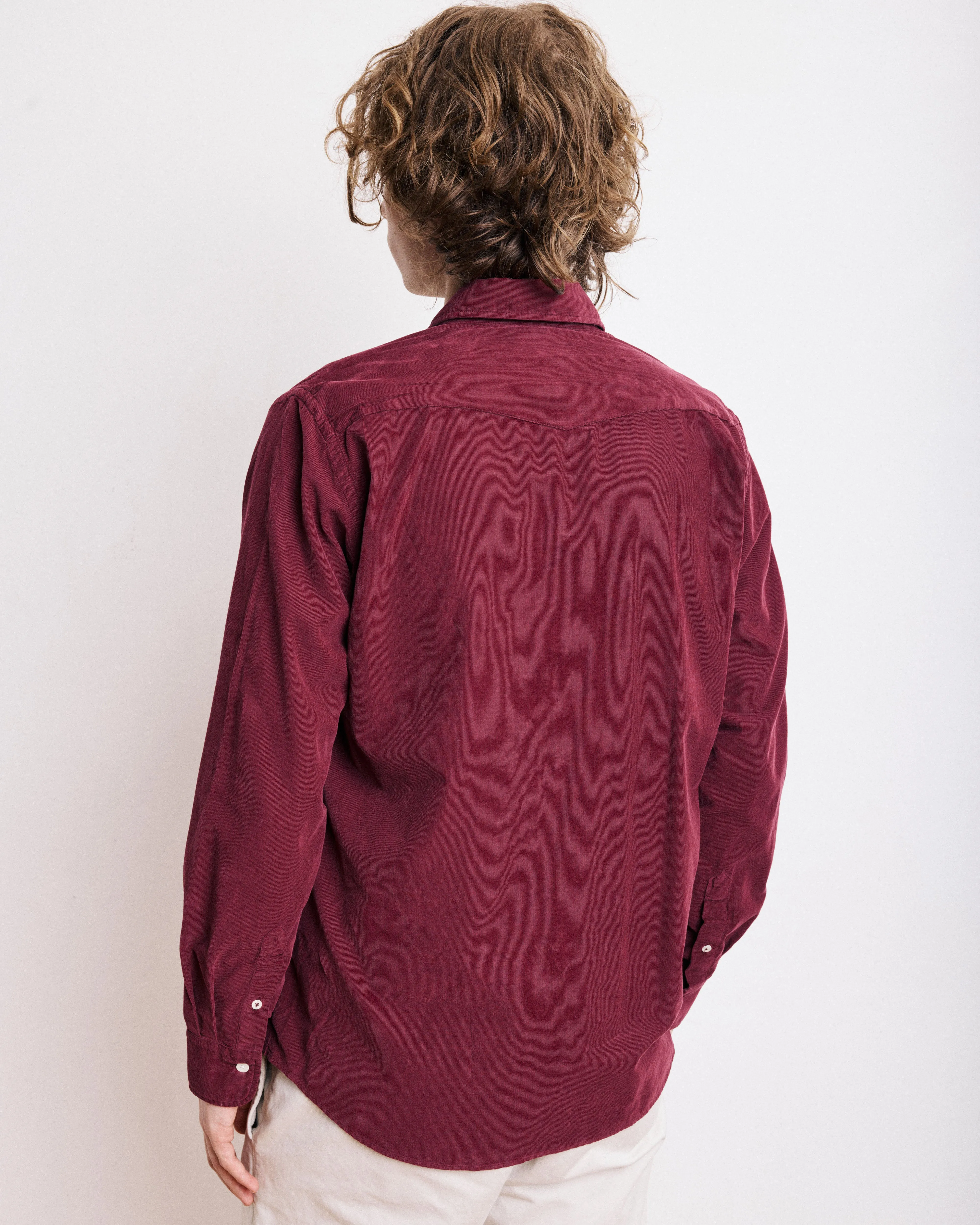 Chemise Homme en Velours Côtelé Bordeaux Storm sold by Hartford product image thumbnail 3