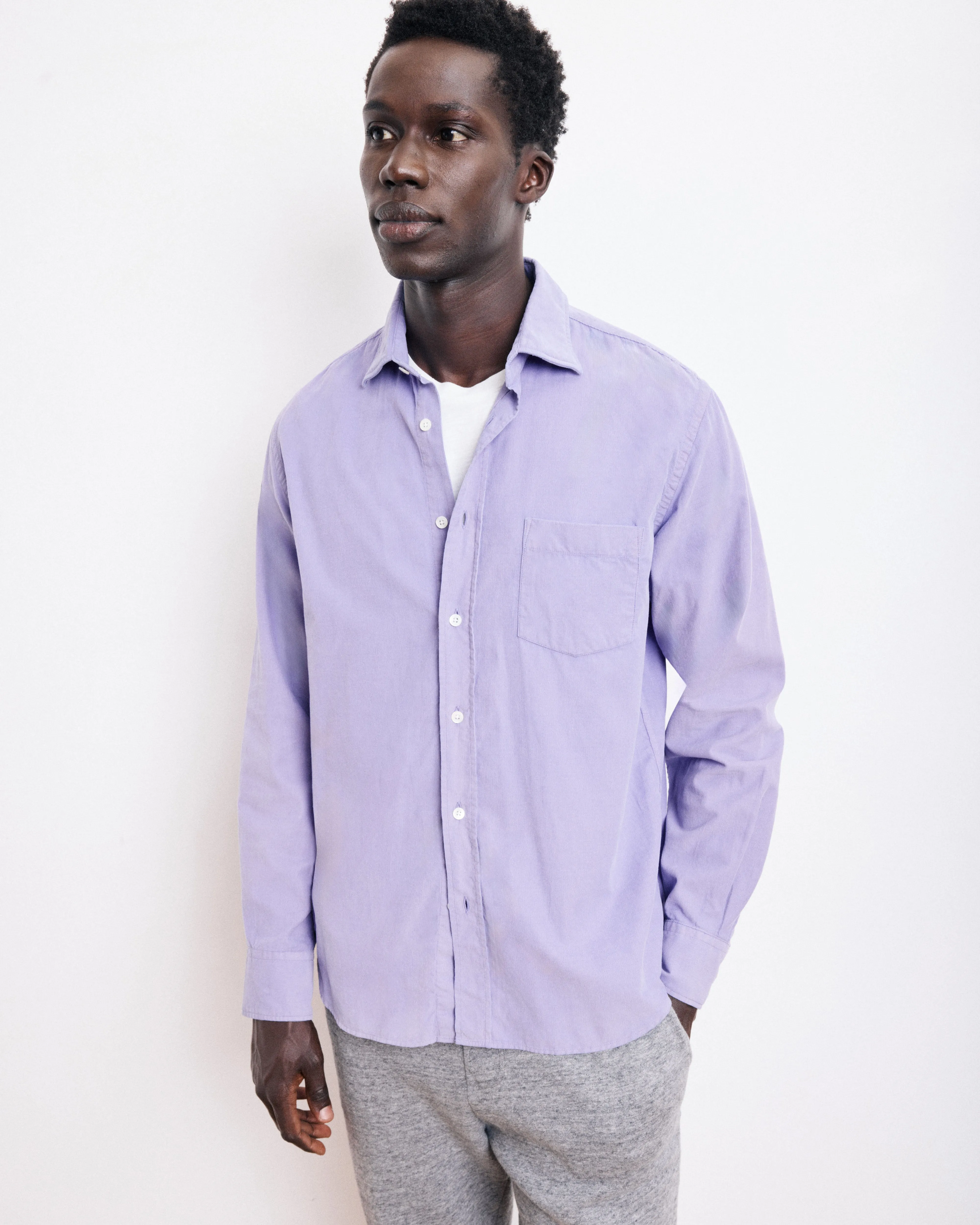 Chemise Homme en Velours Côtelé Améthyste Paul sold by Hartford