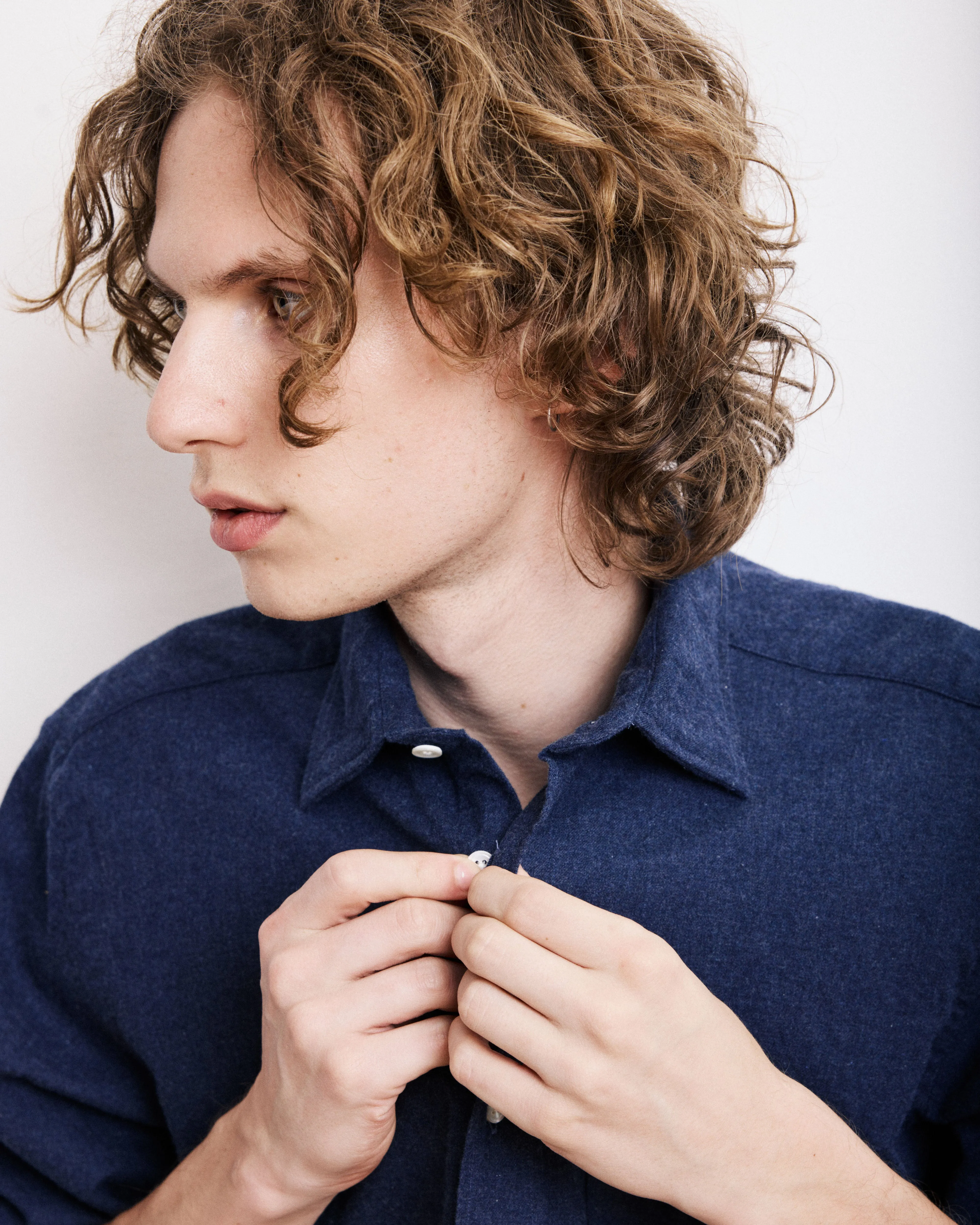 Chemise Homme en Flanelle de Coton Bleu Marine Paul sold by Hartford product image thumbnail 2