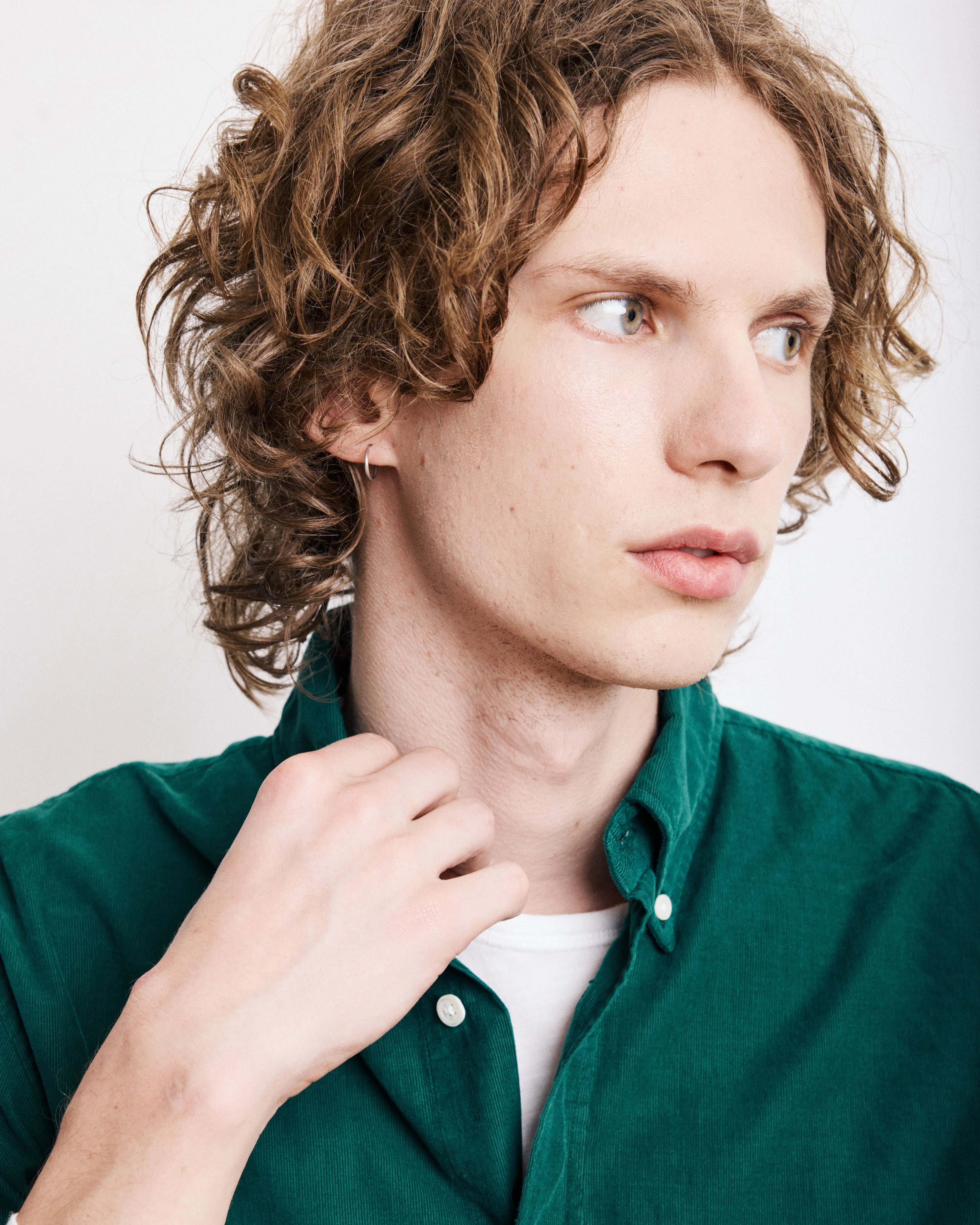 Chemise Homme en Velours Côtelé Vert Emeraude Pitt sold by Hartford product image thumbnail 2