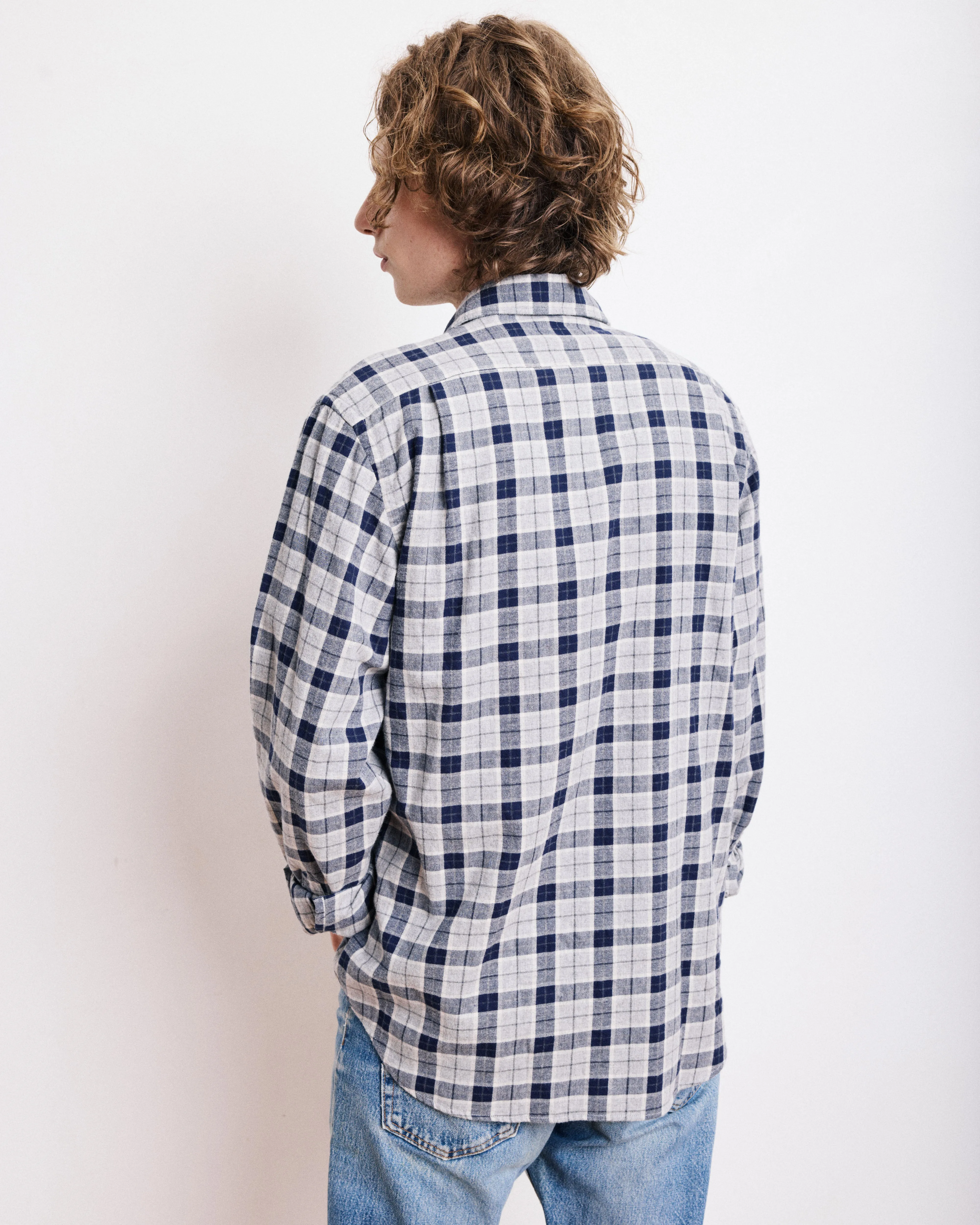 Chemise Homme en Coton Brossé à Carreaux Gris Paul sold by Hartford product image thumbnail 5