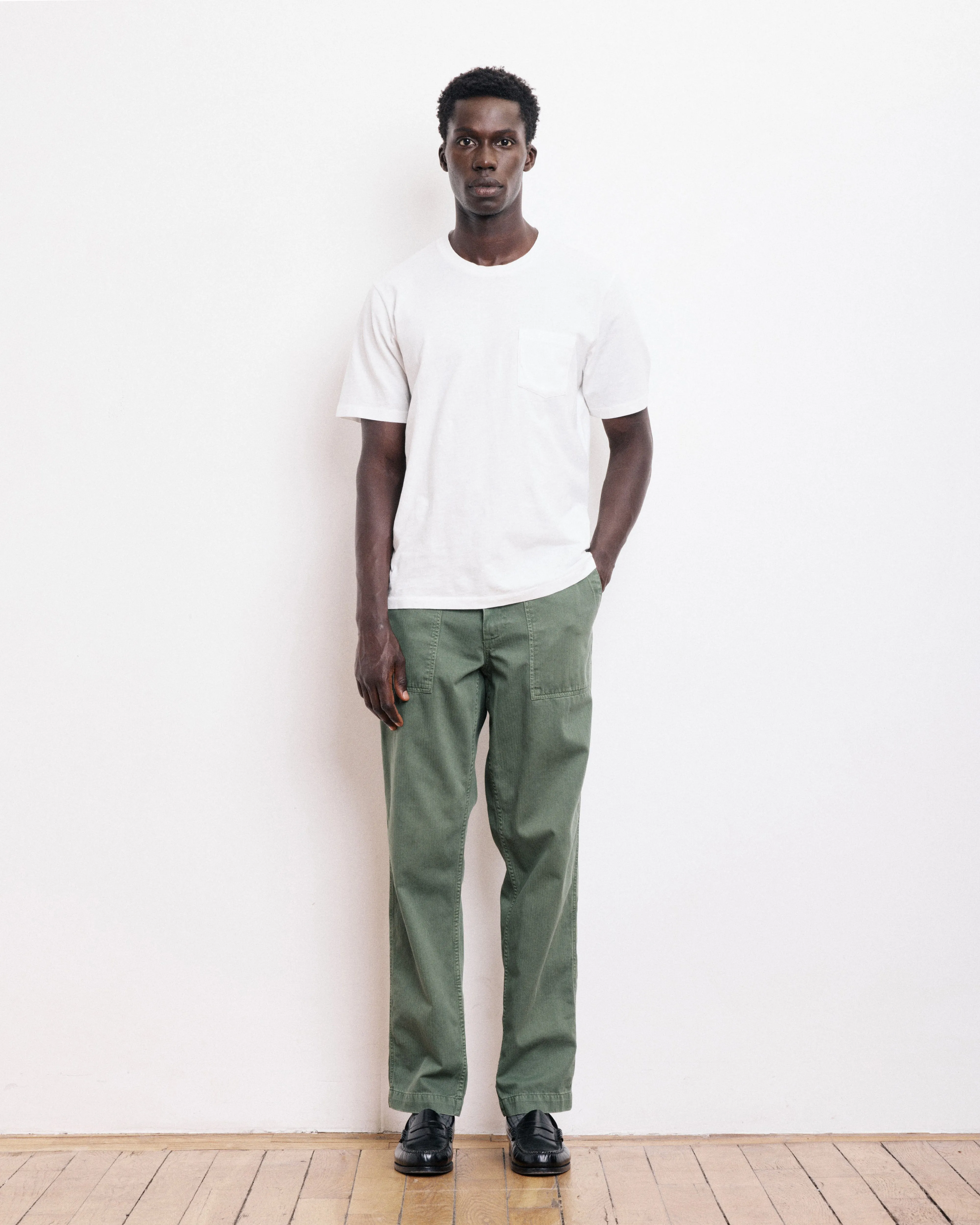 T-shirt Homme en Coton Slub Blanc Pocket Crew sold by Hartford product image thumbnail 4