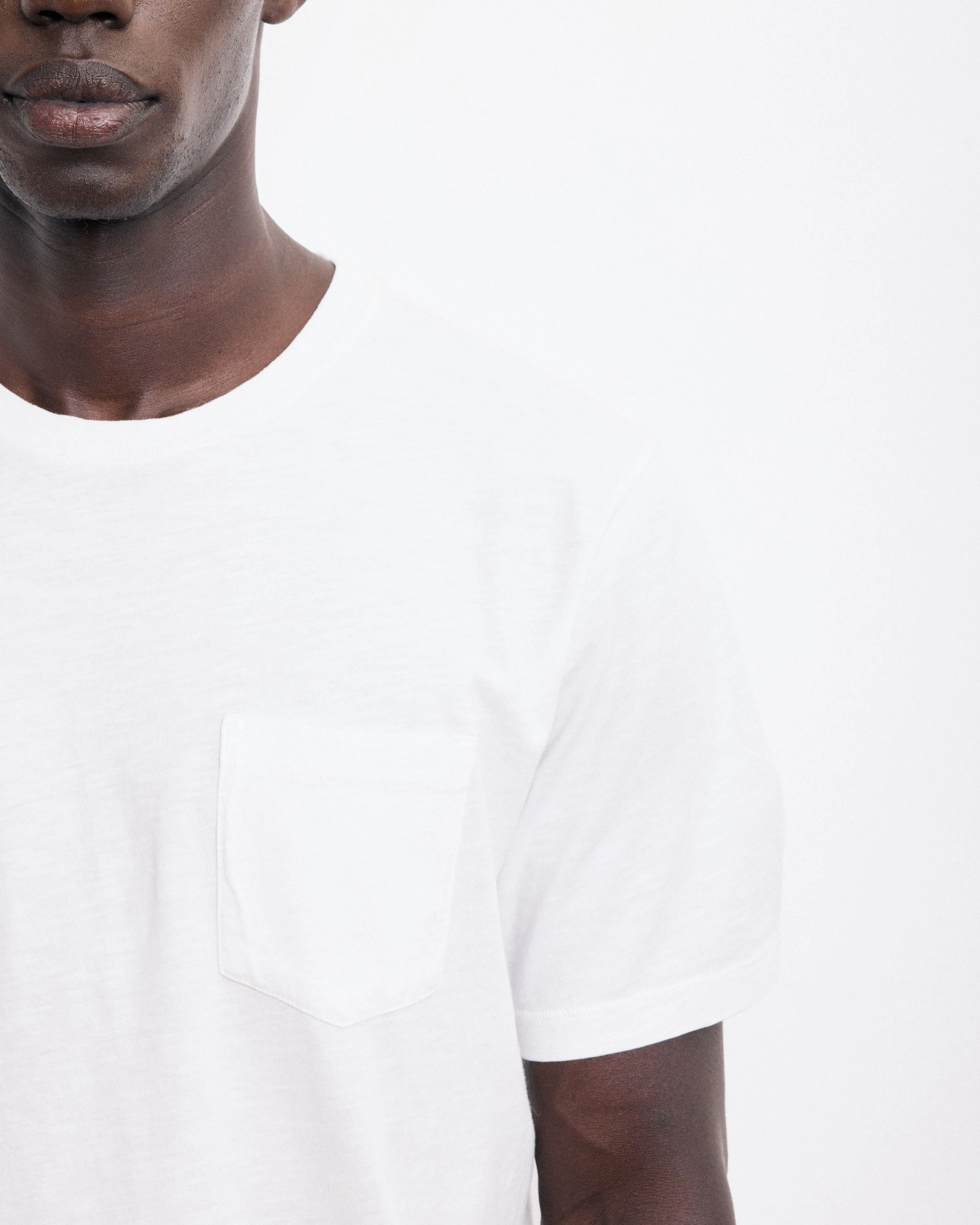 T-shirt Homme en Coton Slub Blanc Pocket Crew sold by Hartford product image thumbnail 3