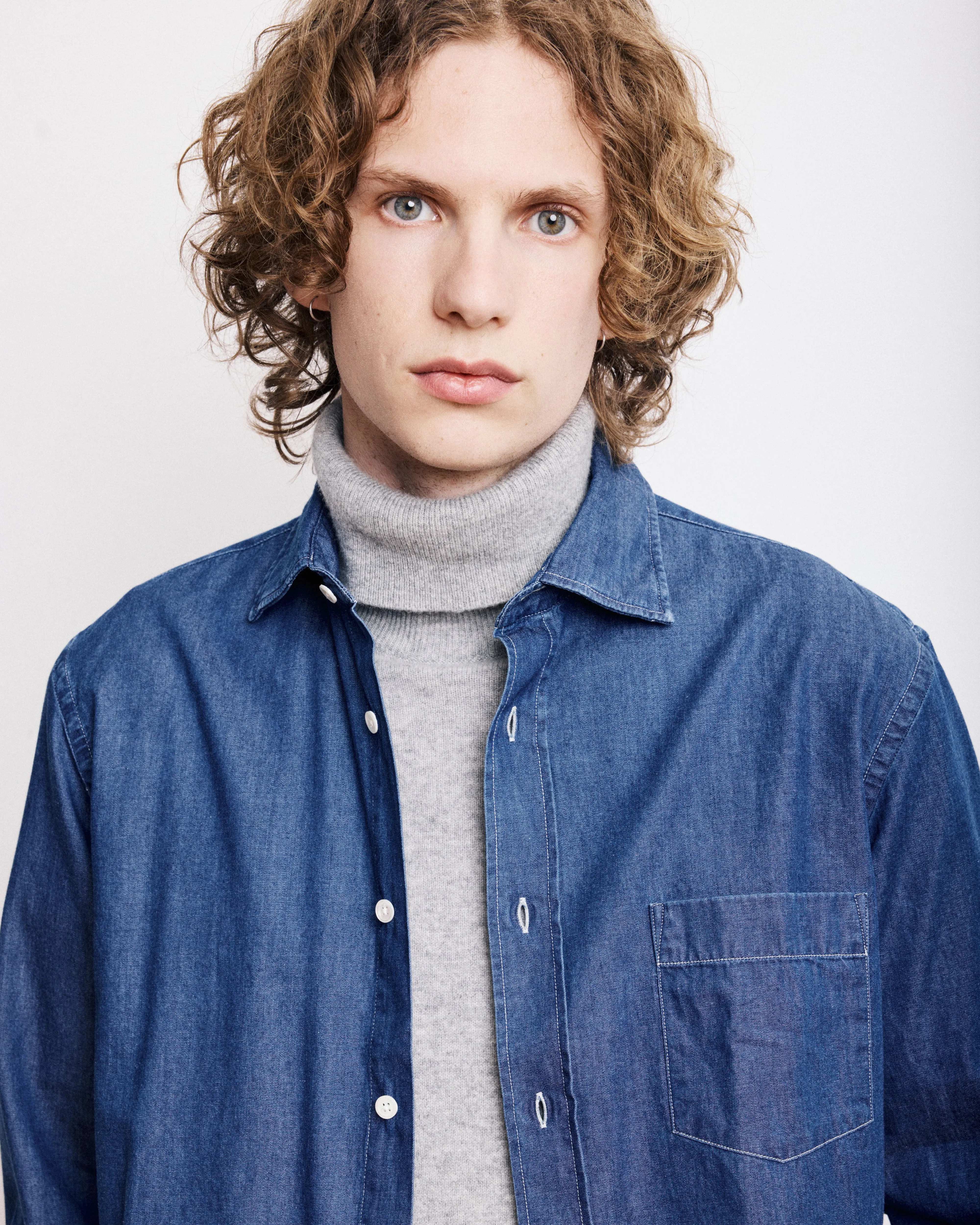 Chemise Homme en Denim Bleu Indigo Paul sold by Hartford product image thumbnail 3