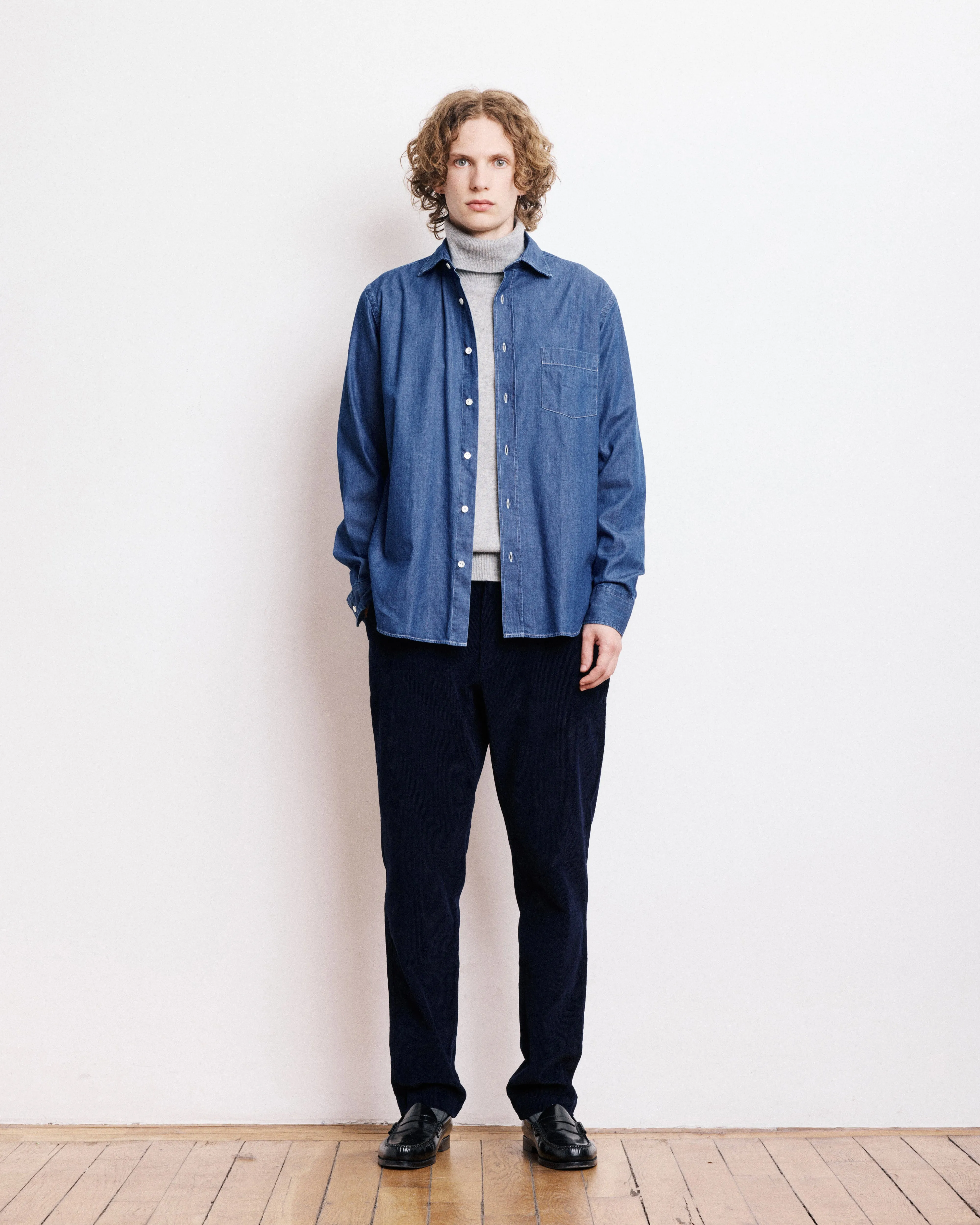 Chemise Homme en Denim Bleu Indigo Paul sold by Hartford product image thumbnail 5