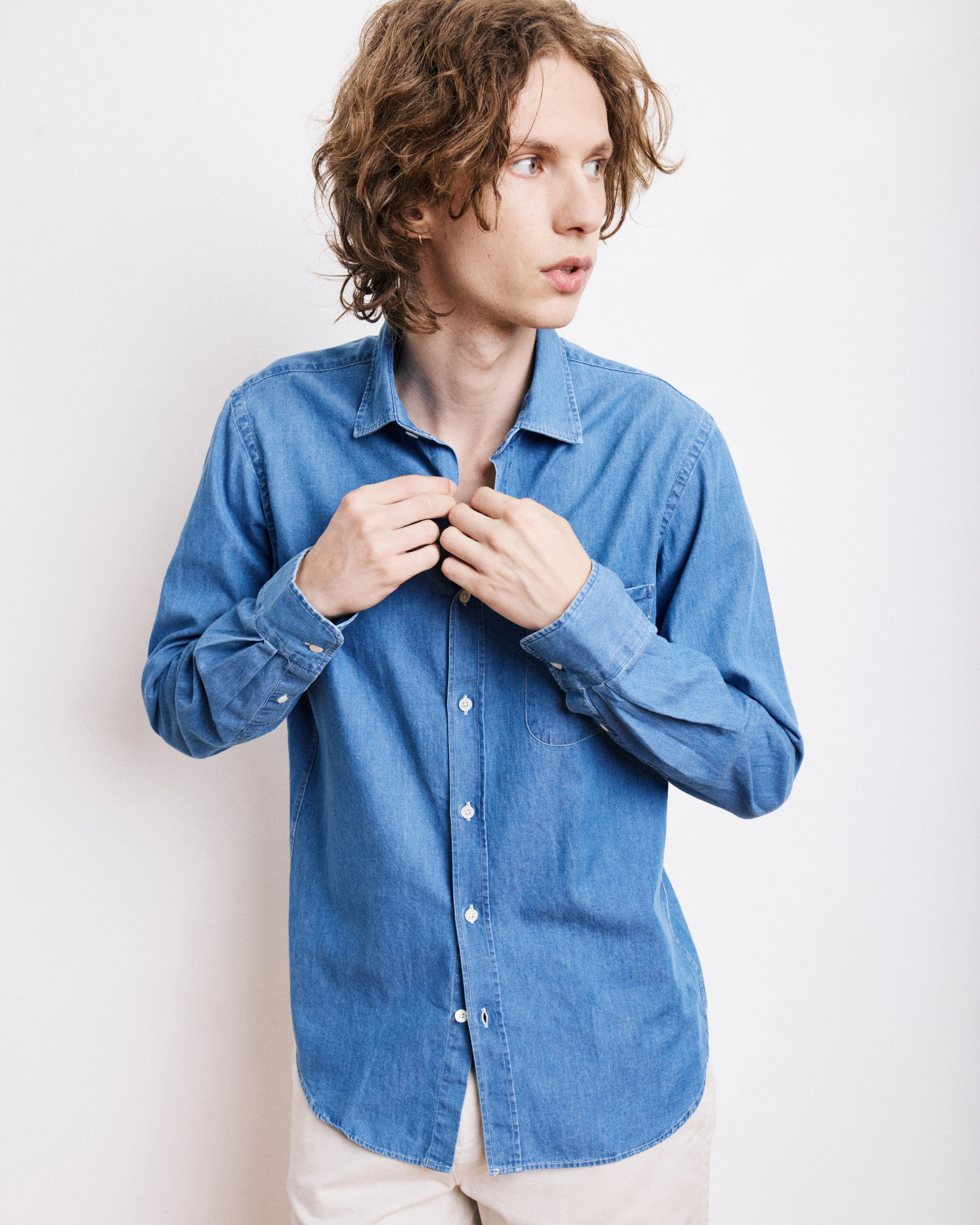 Chemise Homme en Denim Bleu Indigo Storm sold by Hartford product image thumbnail 2