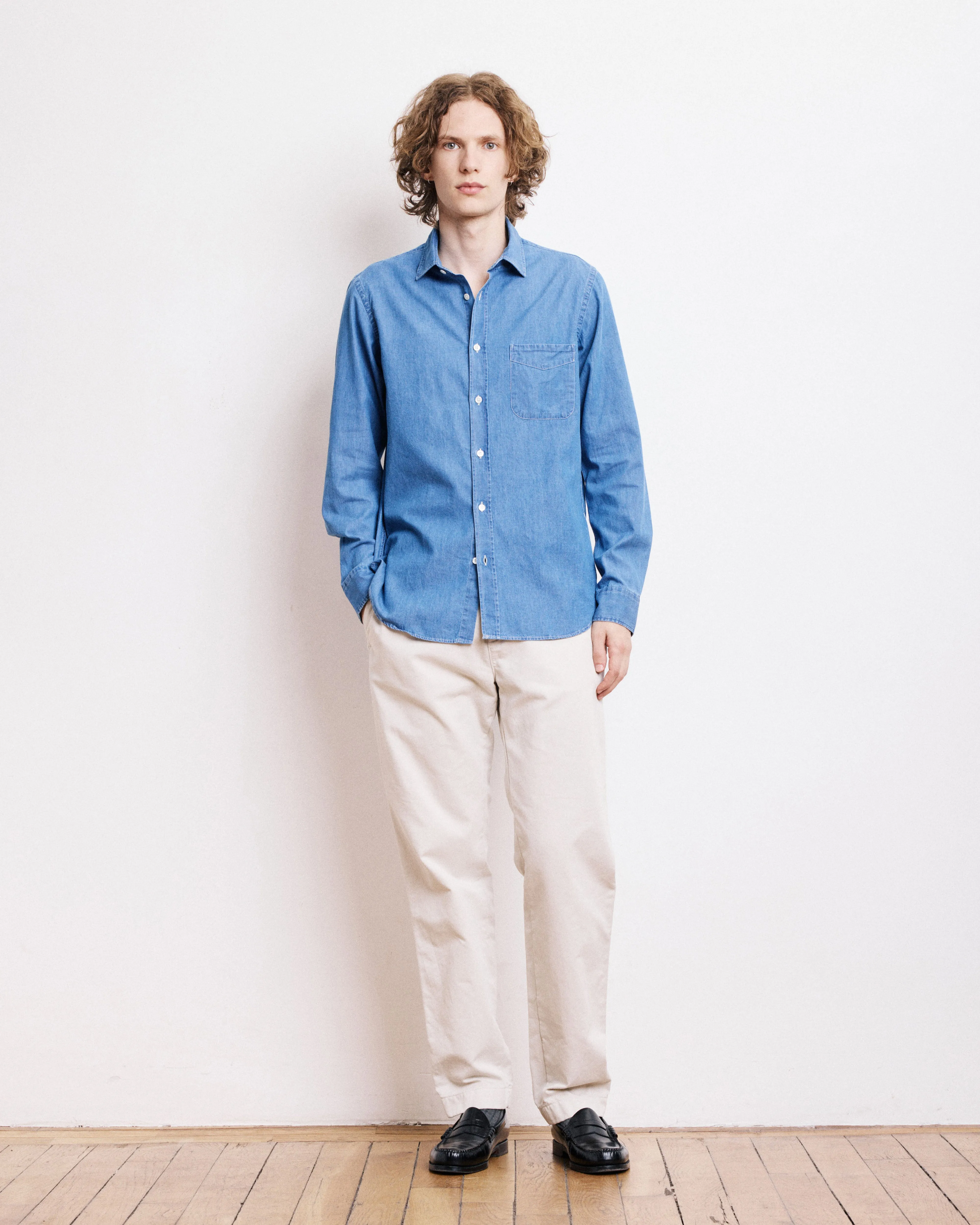 Chemise Homme en Denim Bleu Indigo Storm sold by Hartford product image thumbnail 5