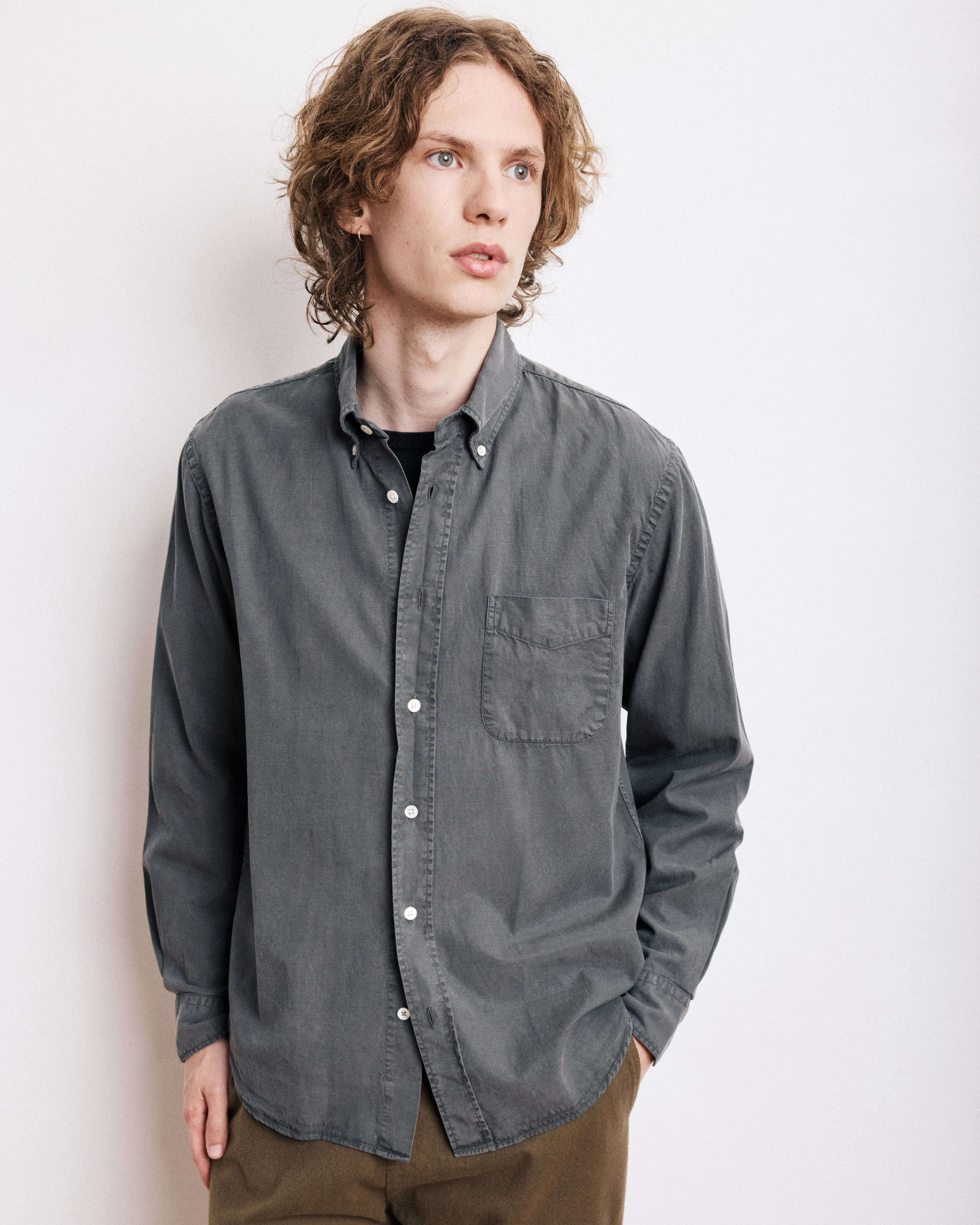 Chemise Homme en Tencel & Coton Vert Militaire Pitt sold by Hartford