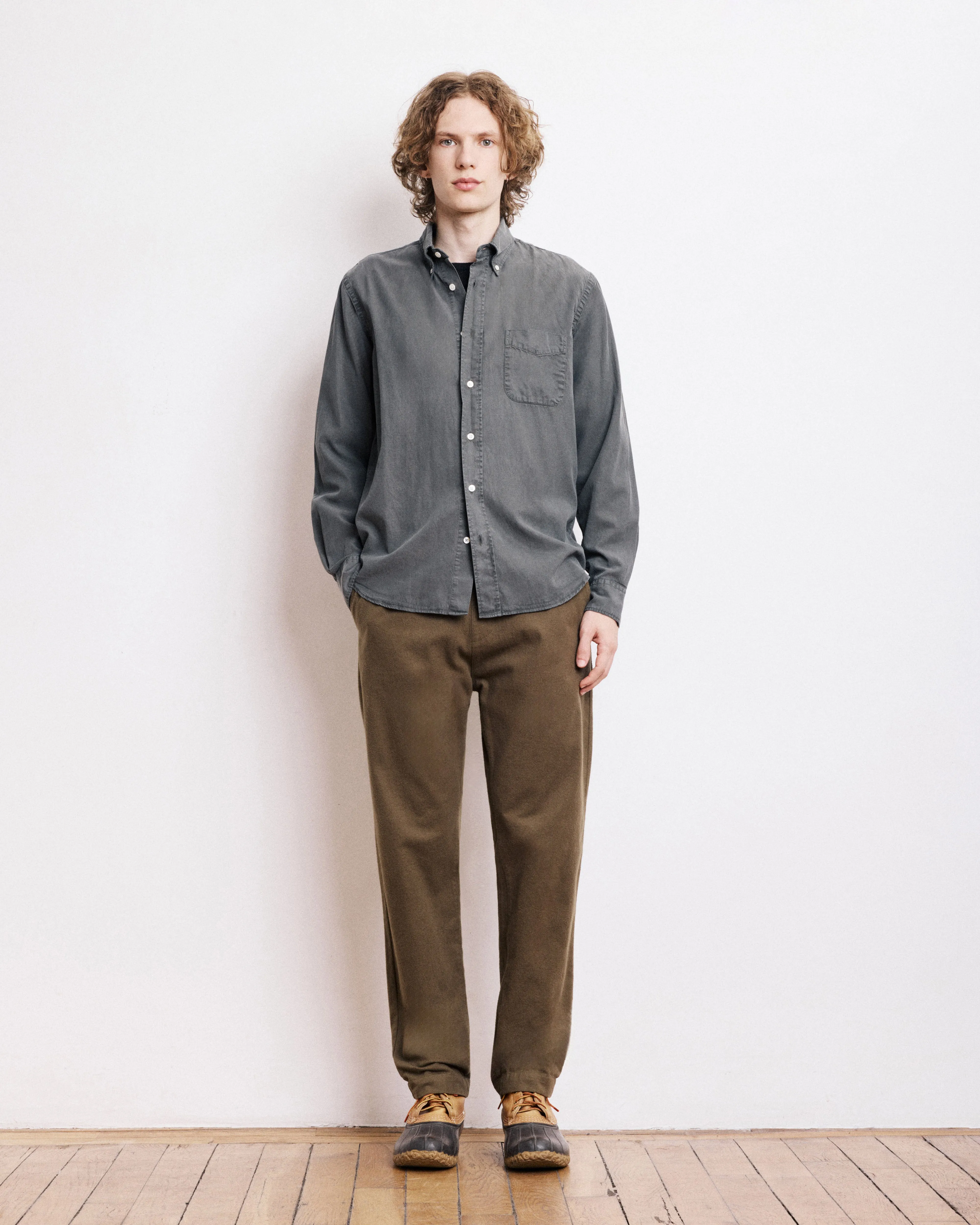 Chemise Homme en Tencel & Coton Vert Militaire Pitt sold by Hartford product image thumbnail 5