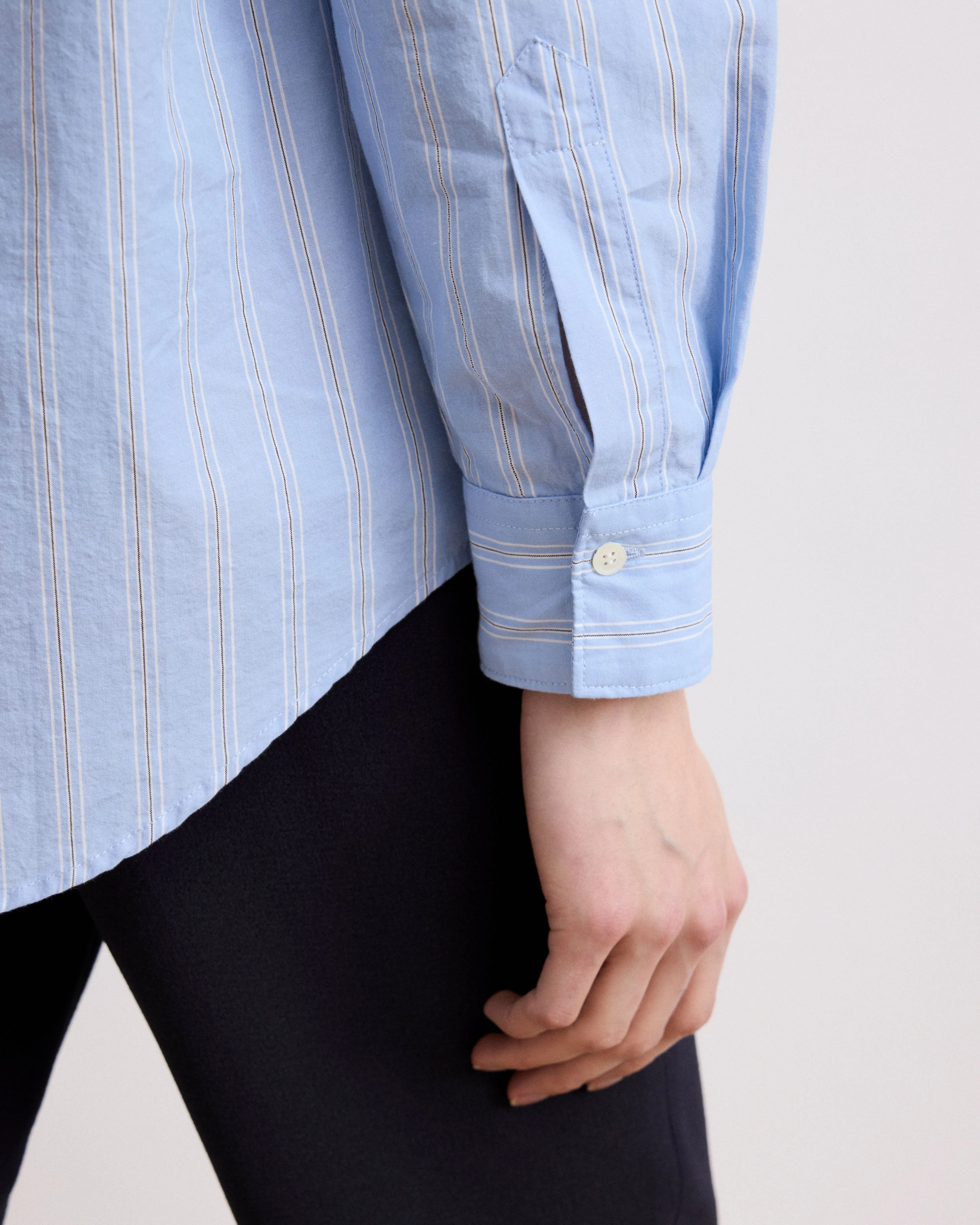 Chemise Femme en Voile de Coton Rayé Bleu & Blanc Cover sold by Hartford product image thumbnail 5