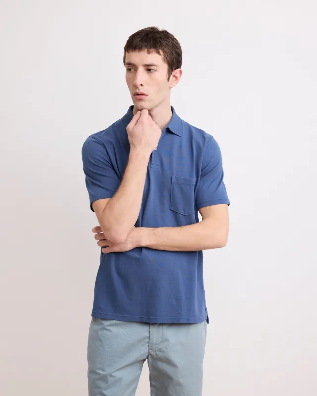 Polo Homme en Piqué de Coton Bleu Cobalt sold by Hartford