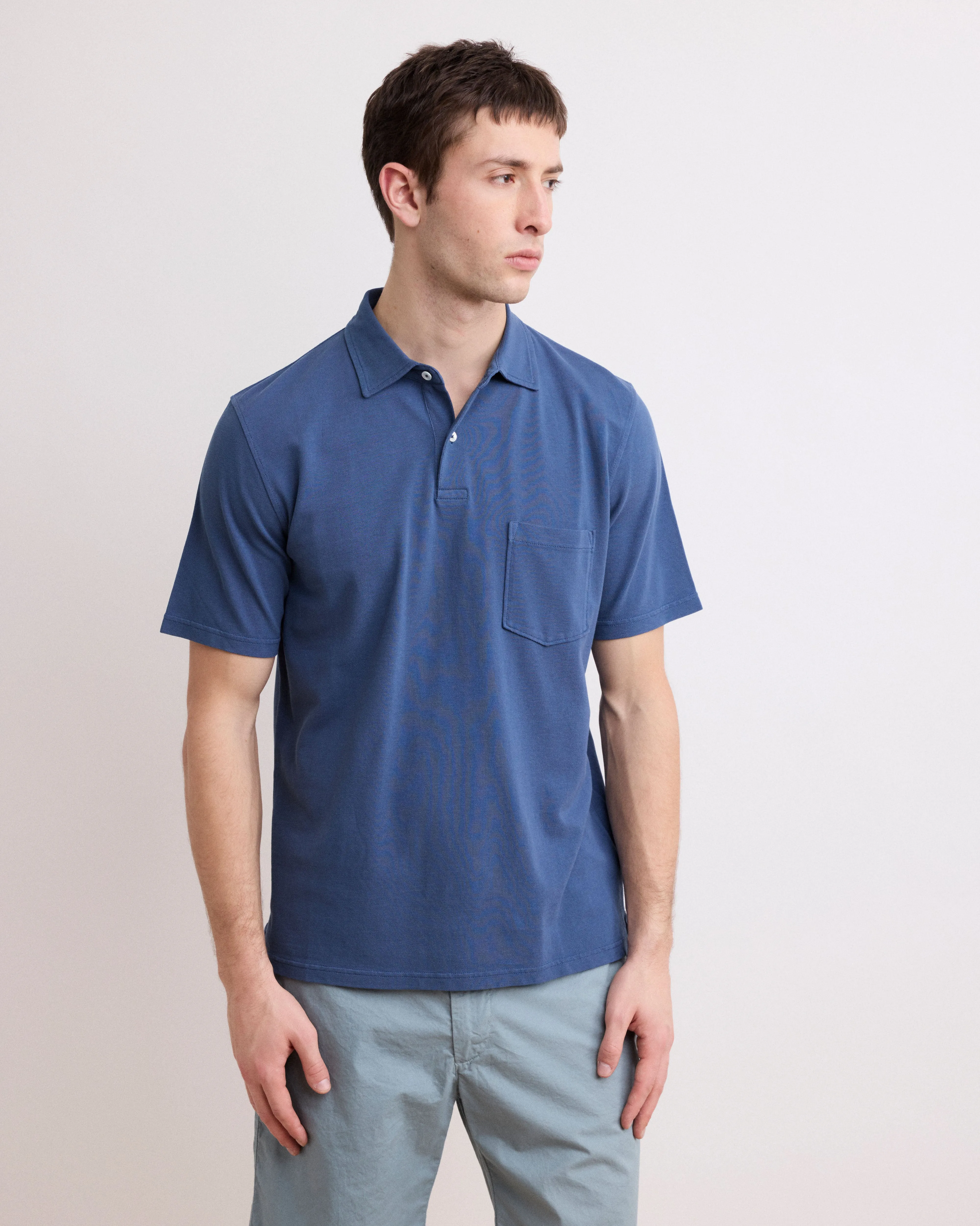 Polo Homme en Piqué de Coton Bleu Cobalt sold by Hartford product image thumbnail 2