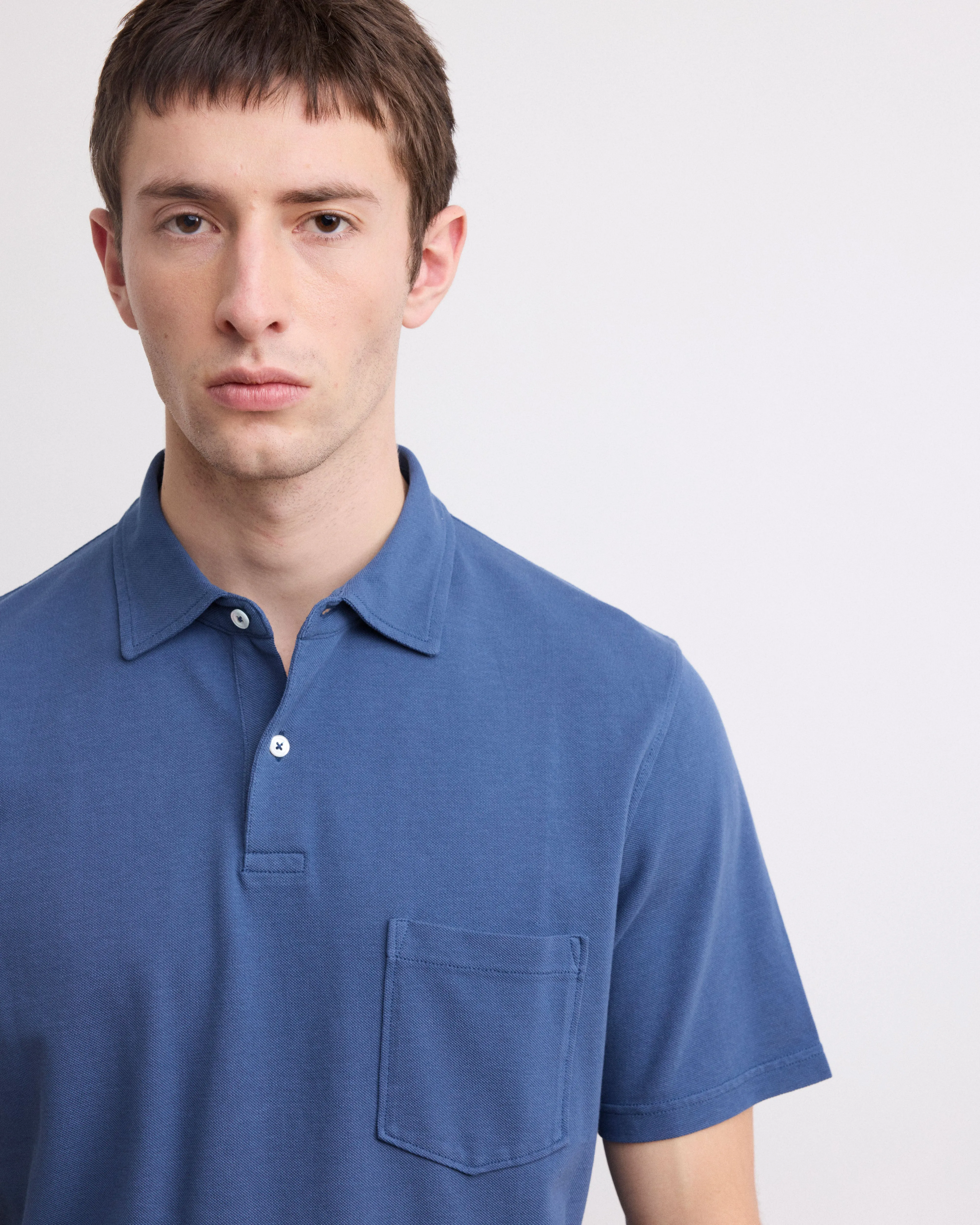 Polo Homme en Piqué de Coton Bleu Cobalt sold by Hartford product image thumbnail 3