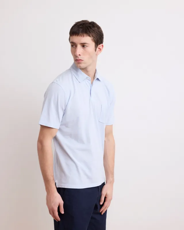 Polo Homme en Piqué de Coton Bleu Ciel sold by Hartford