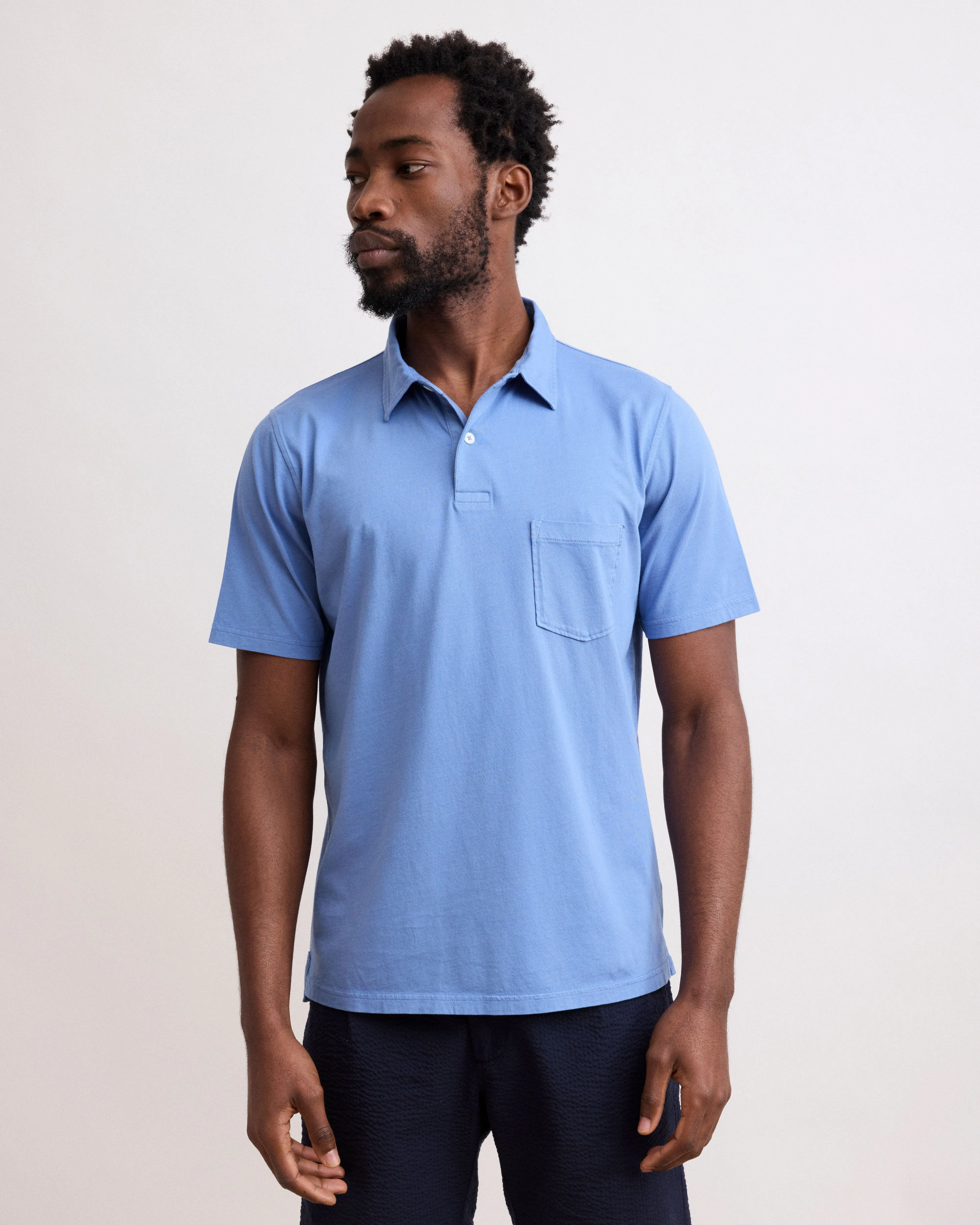 Polo Homme en Jersey de Coton Chambray sold by Hartford product image thumbnail 2