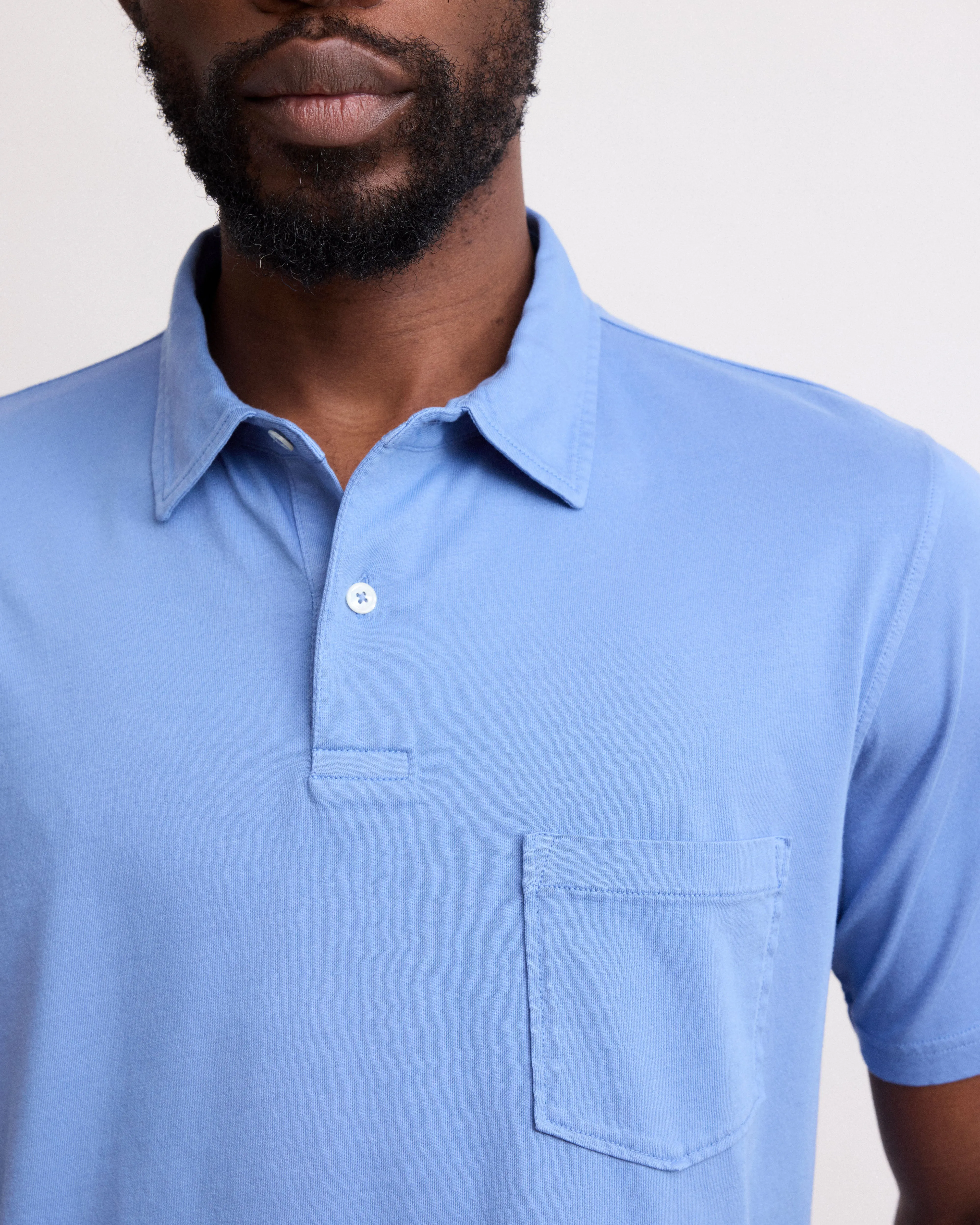 Polo Homme en Jersey de Coton Chambray sold by Hartford product image thumbnail 3