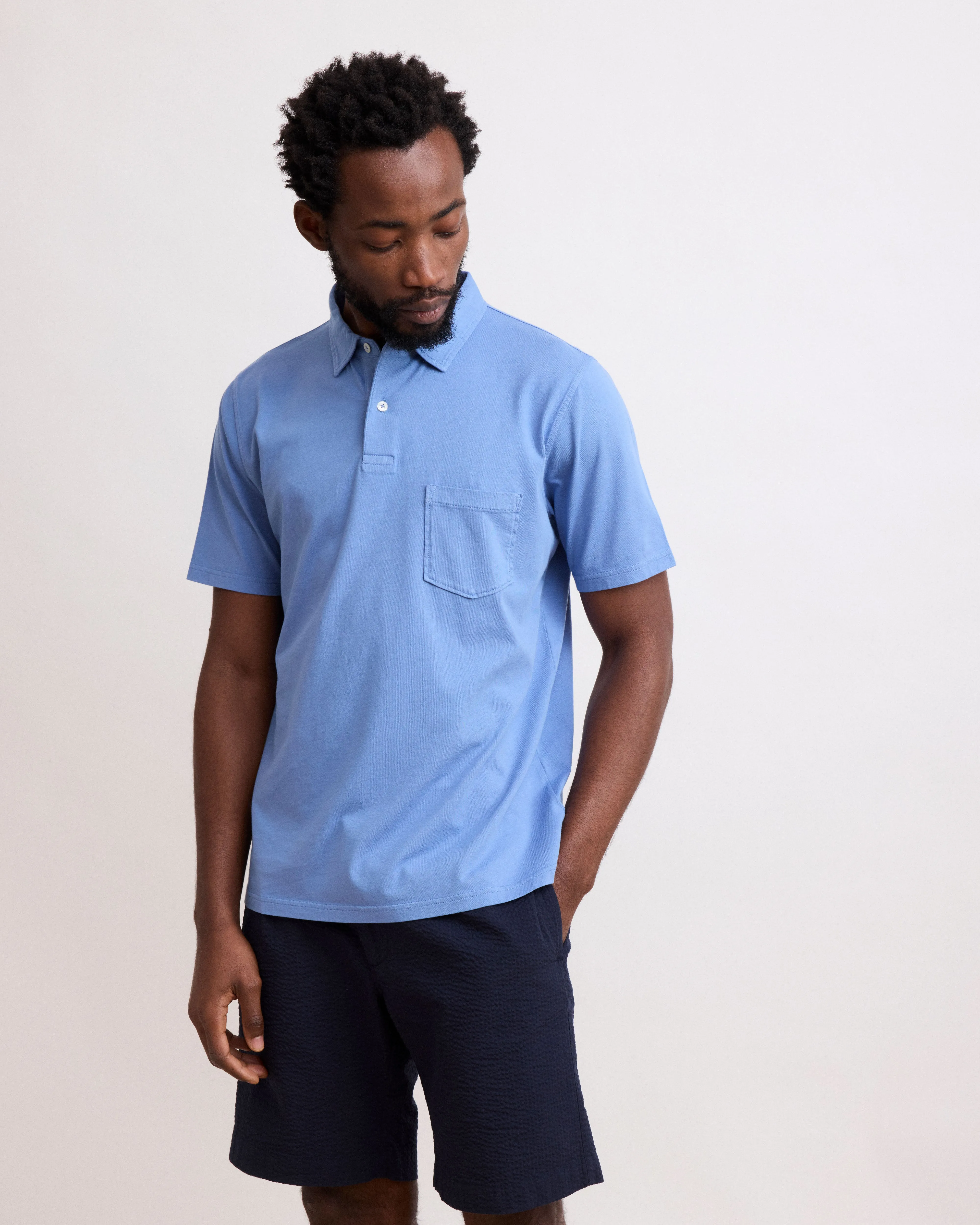 Polo Homme en Jersey de Coton Chambray sold by Hartford