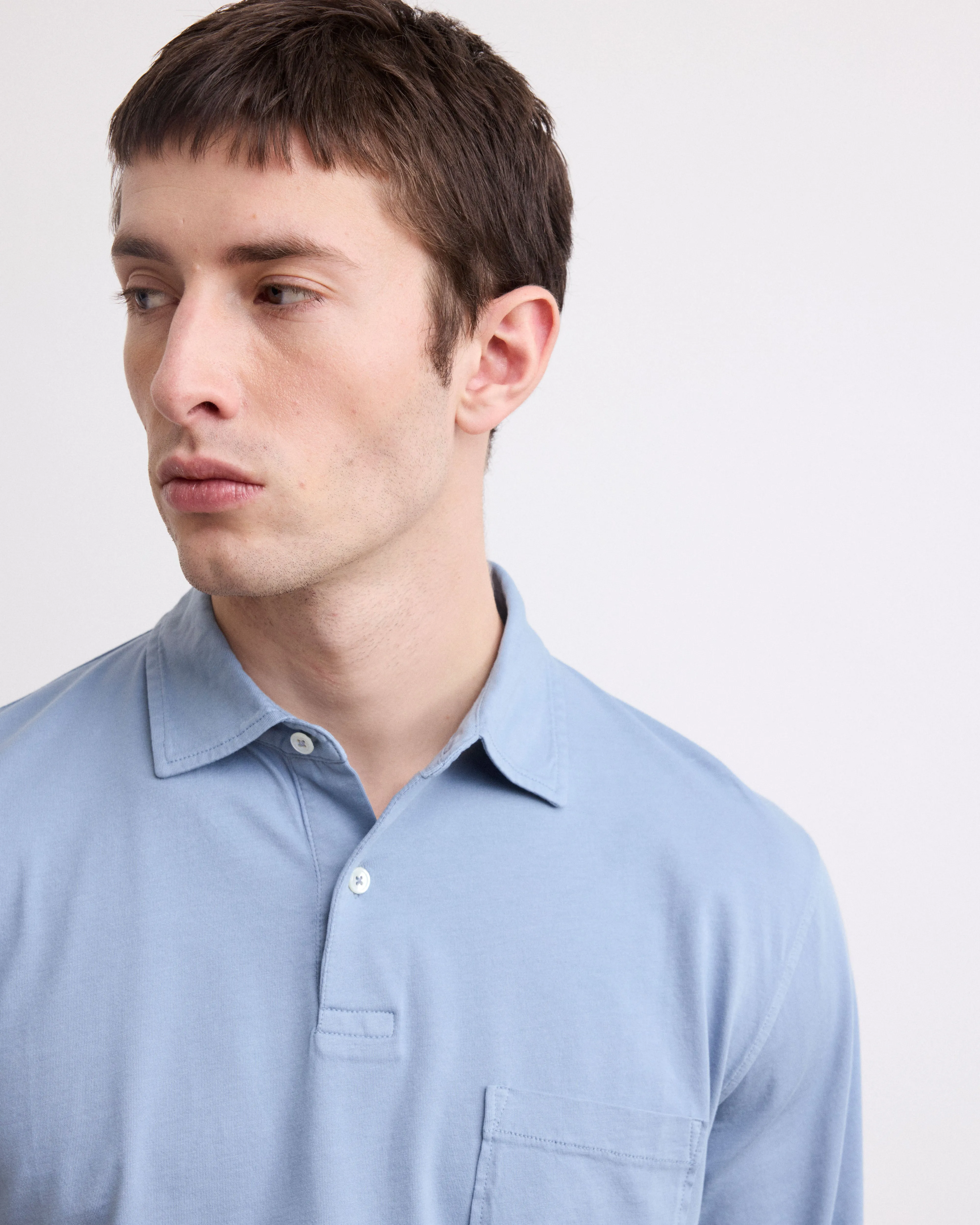 Polo Homme en Jersey de Coton Bleu Gris sold by Hartford product image thumbnail 2