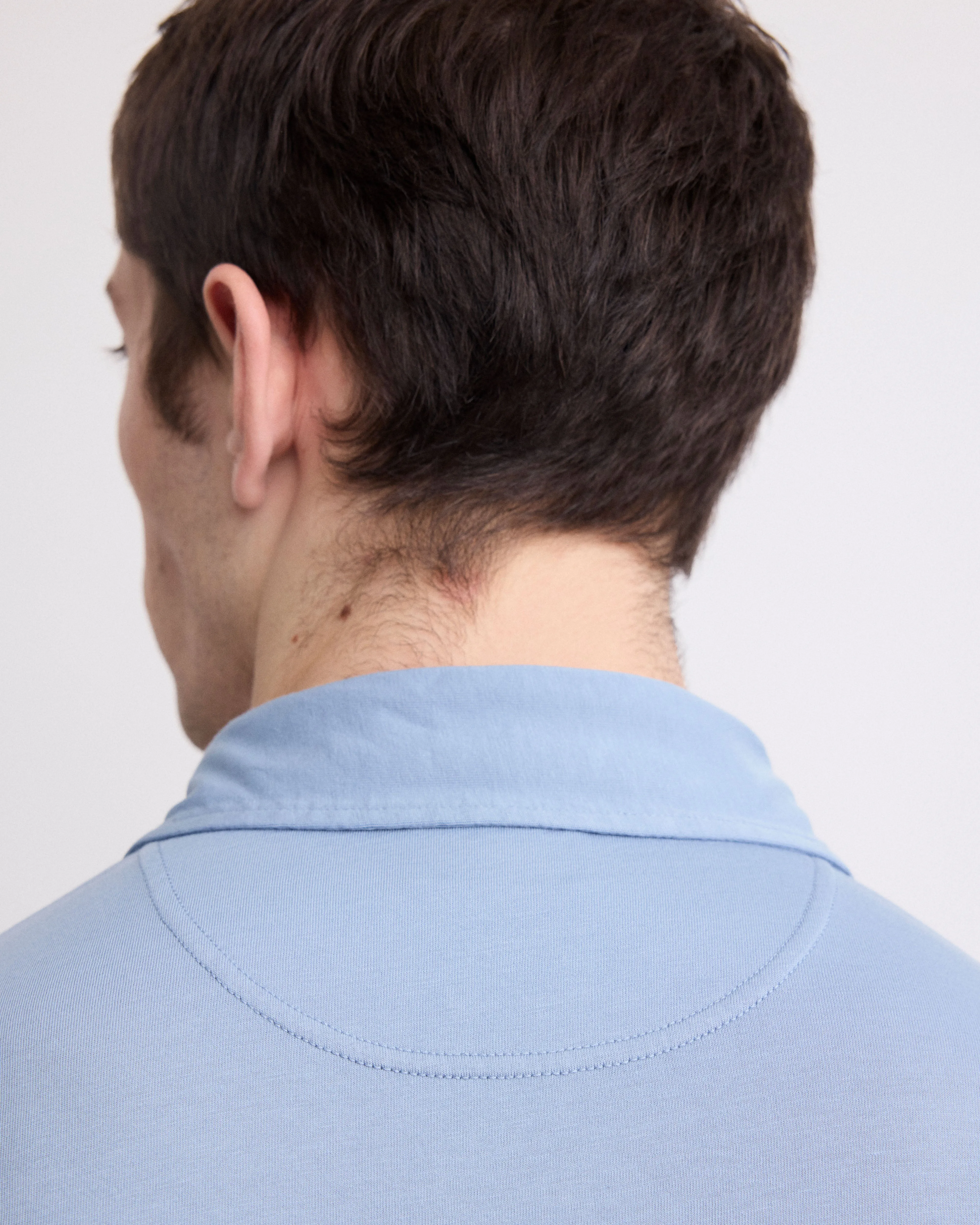 Polo Homme en Jersey de Coton Bleu Gris sold by Hartford product image thumbnail 3