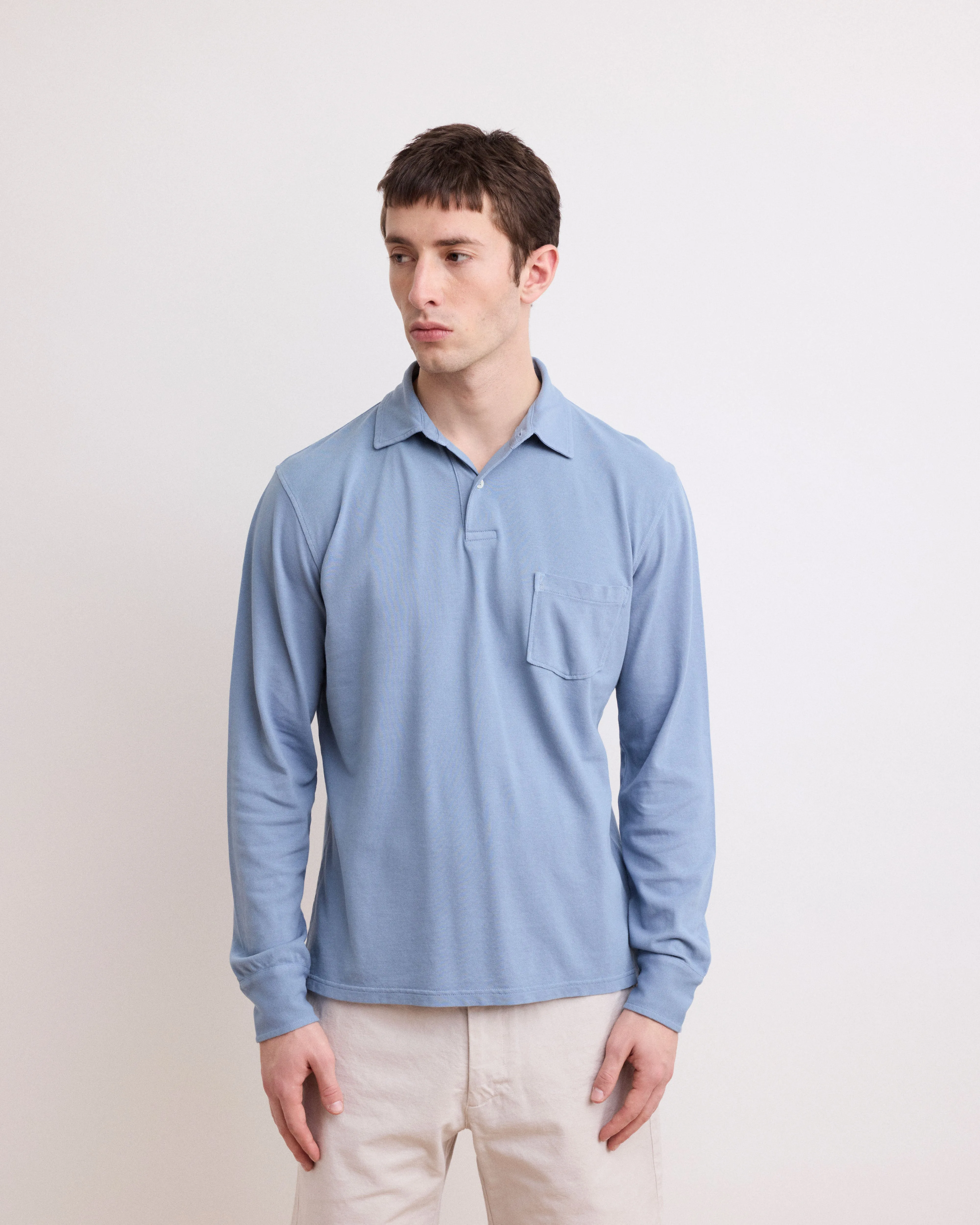 Polo Homme en Piqué de Coton Bleu Gris sold by Hartford product image thumbnail 2