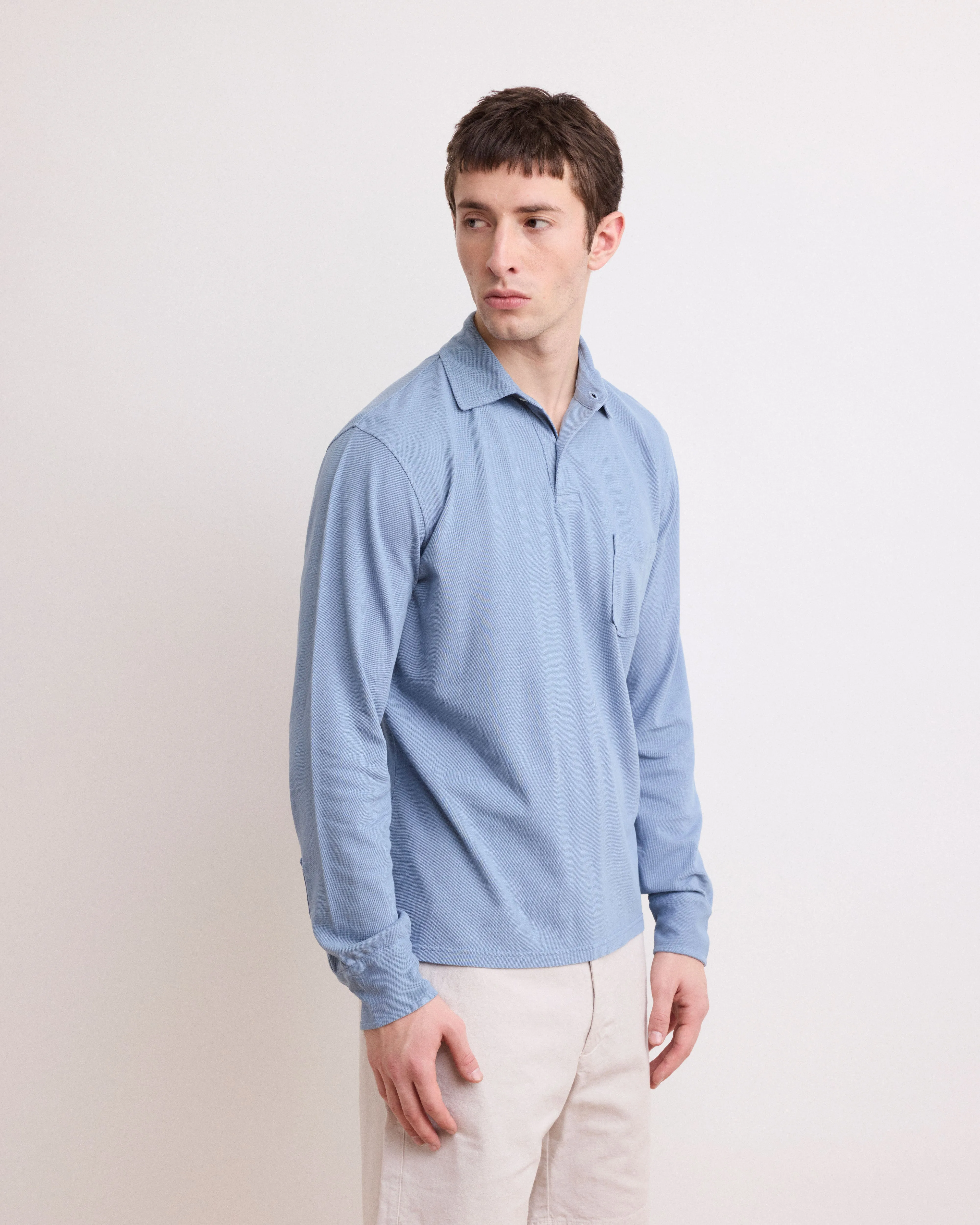 Polo Homme en Piqué de Coton Bleu Gris sold by Hartford