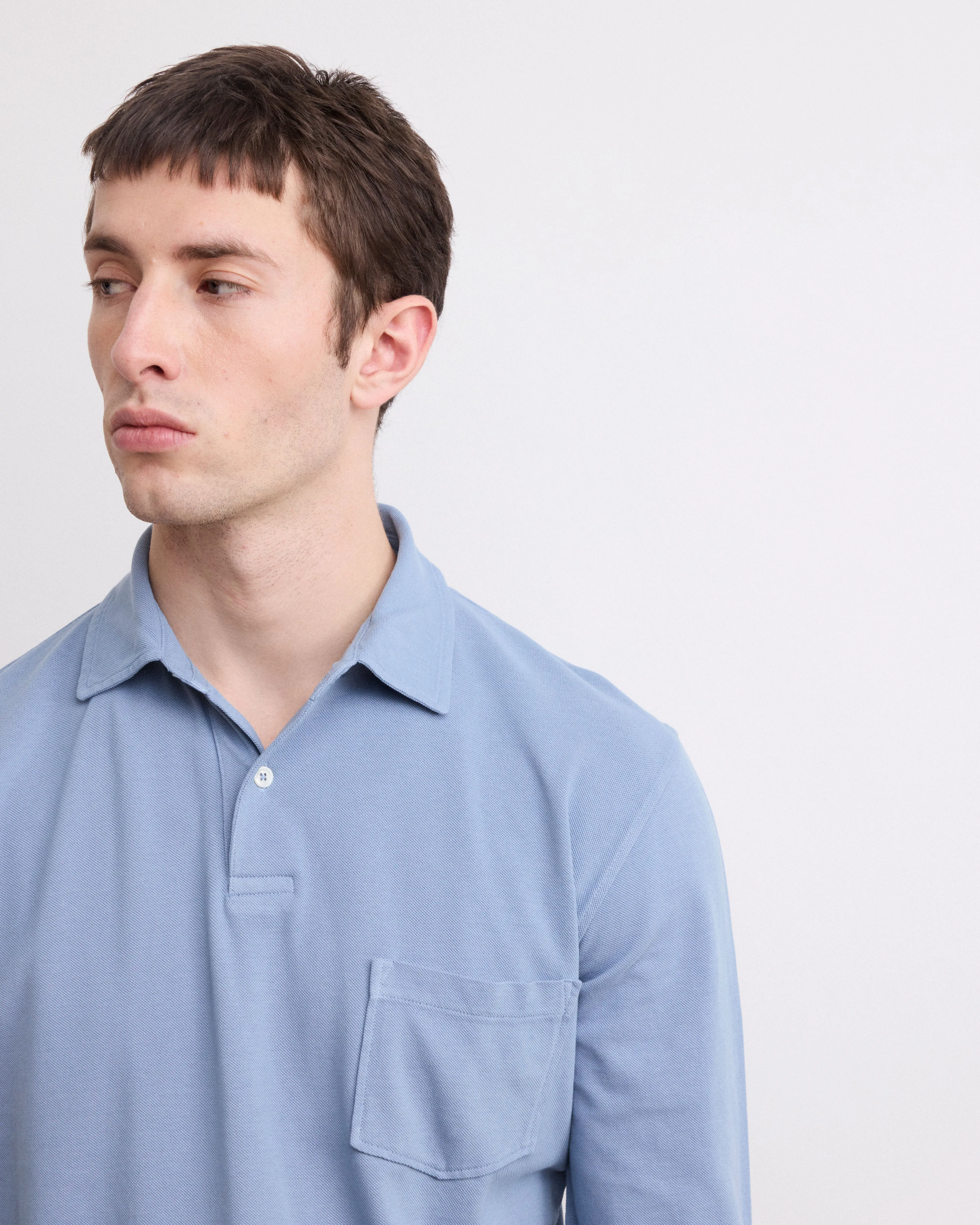 Polo Homme en Piqué de Coton Bleu Gris sold by Hartford product image thumbnail 3