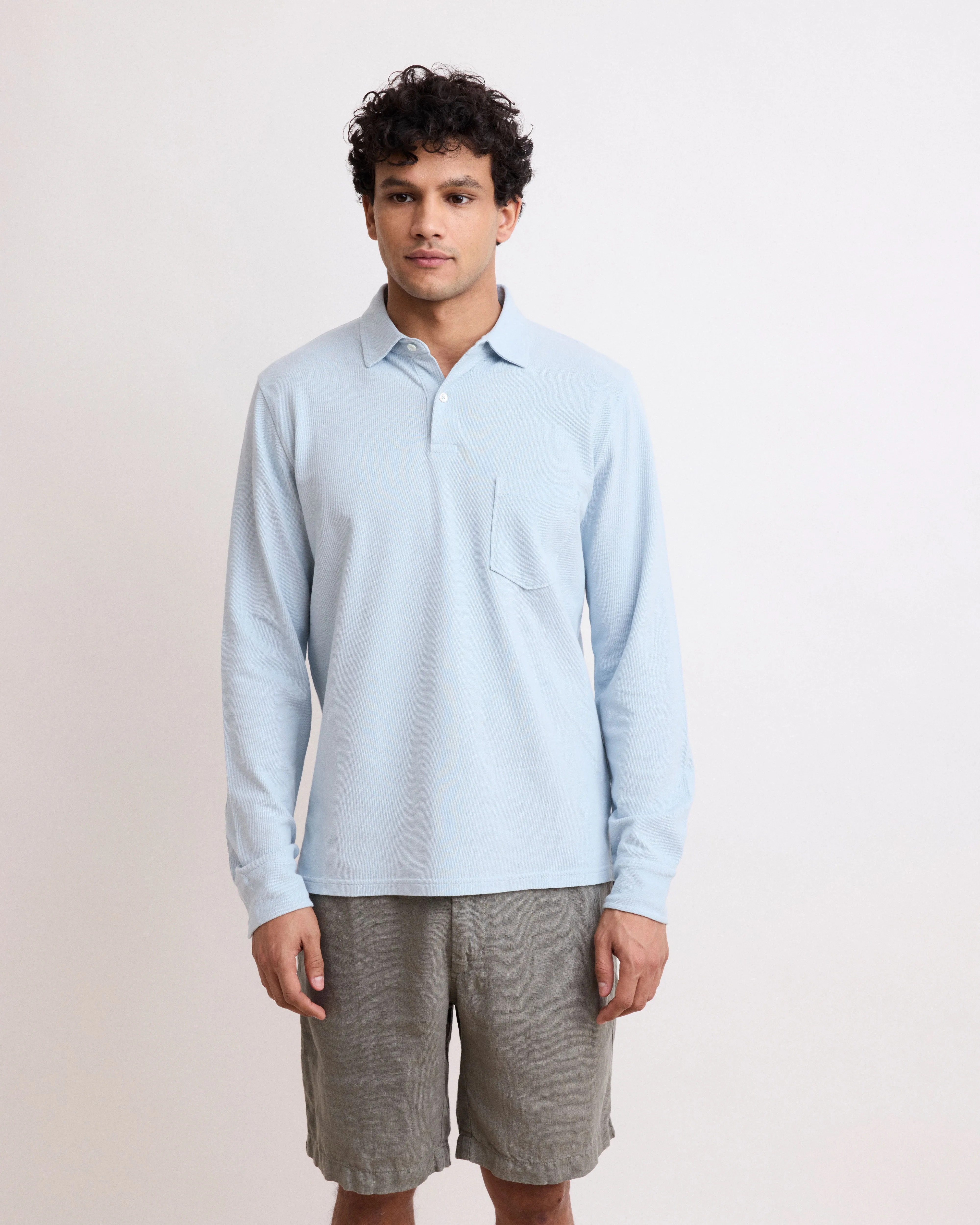Polo Homme en Piqué de Coton Vert de Gris sold by Hartford product image thumbnail 2