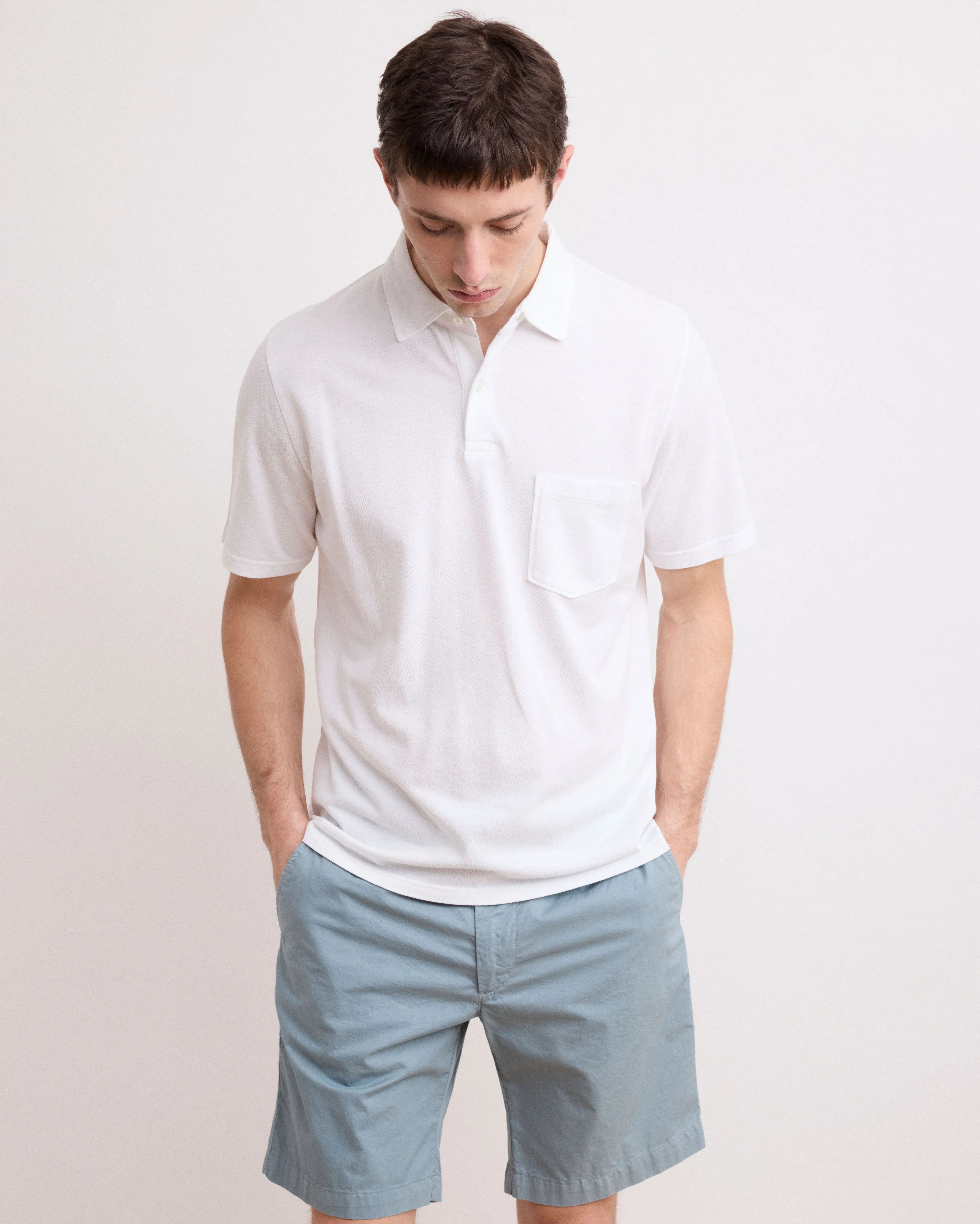 Polo Homme en Piqué de Coton Blanc sold by Hartford product image thumbnail 5