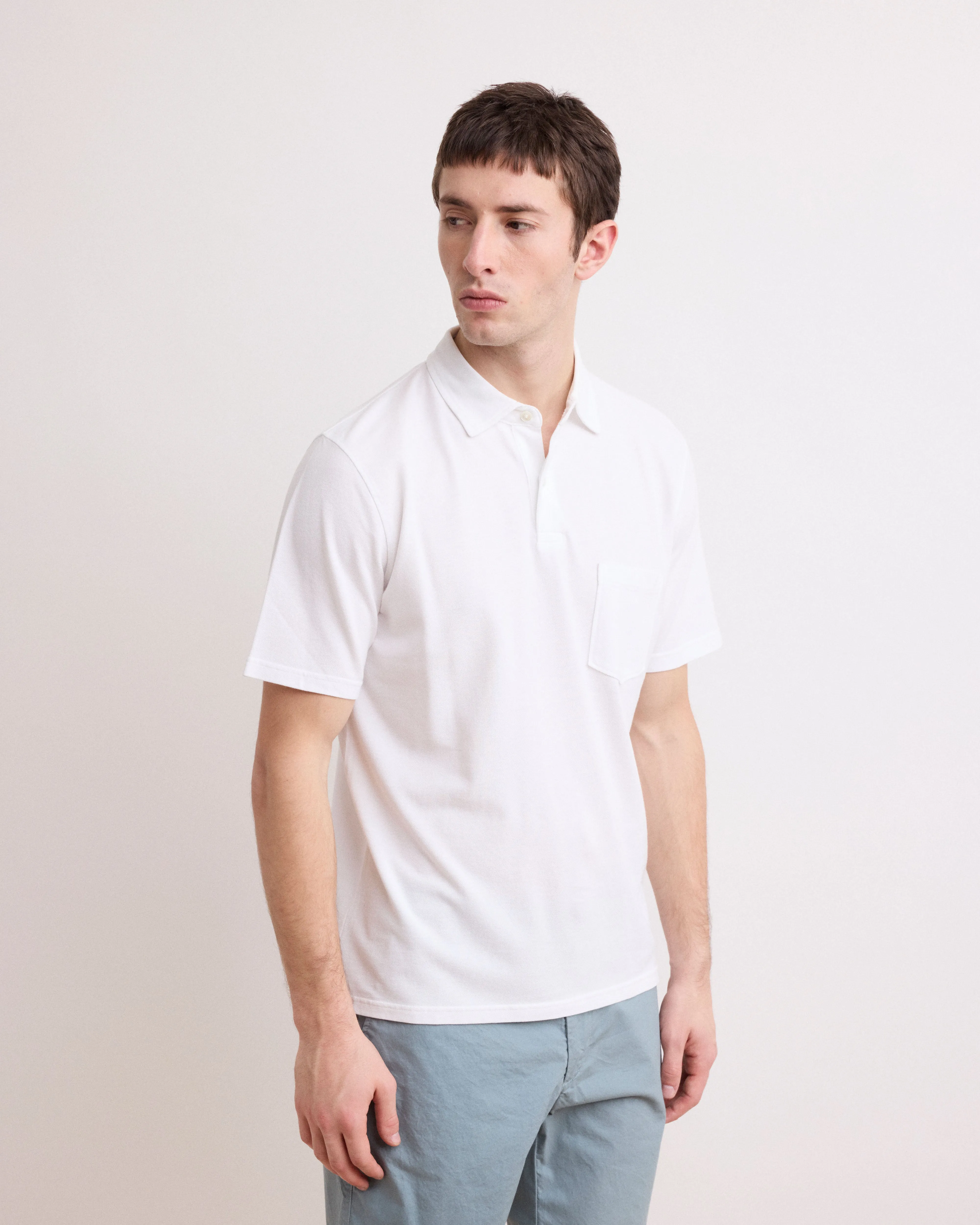 Polo Homme en Piqué de Coton Blanc sold by Hartford