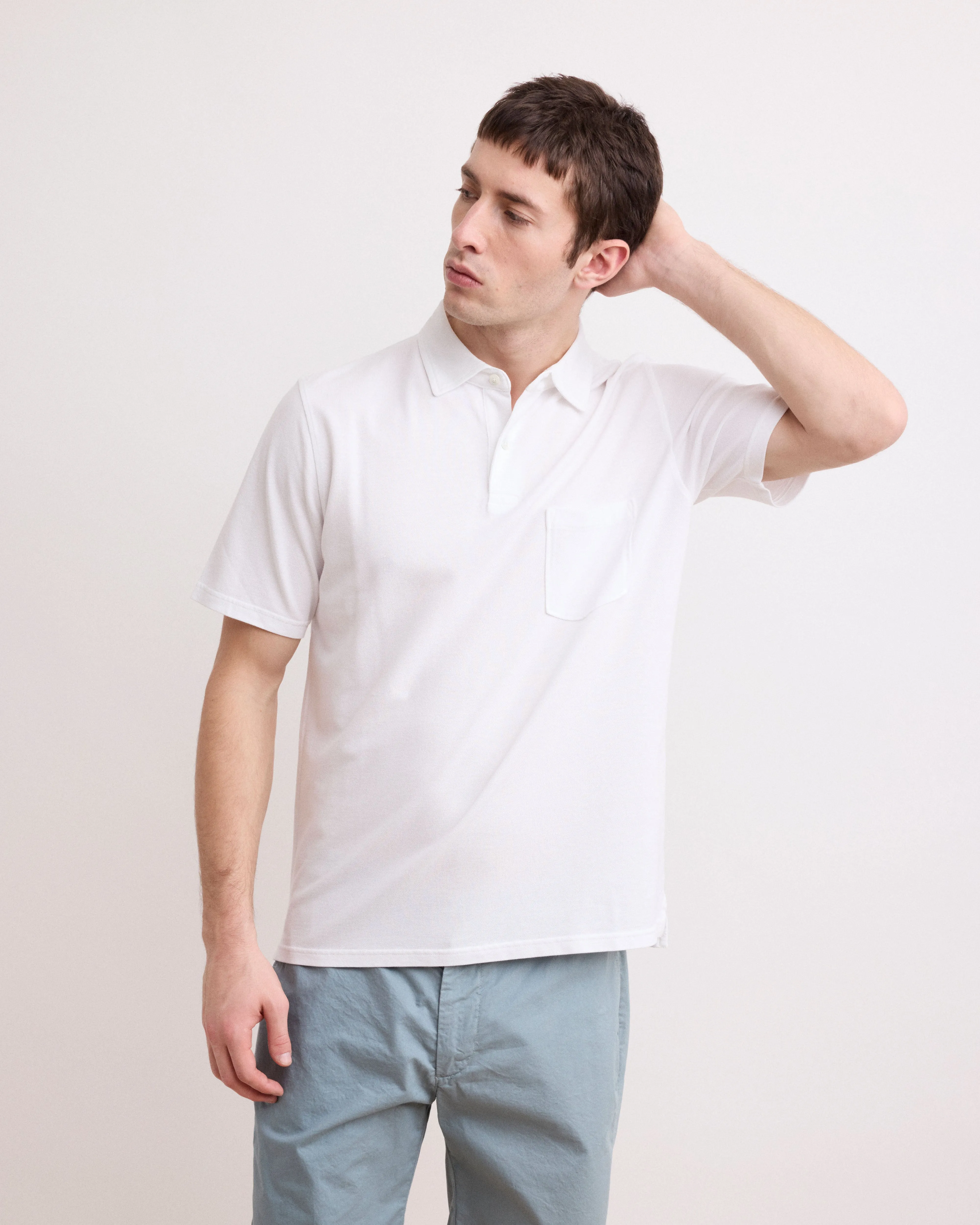 Polo Homme en Piqué de Coton Blanc sold by Hartford product image thumbnail 2