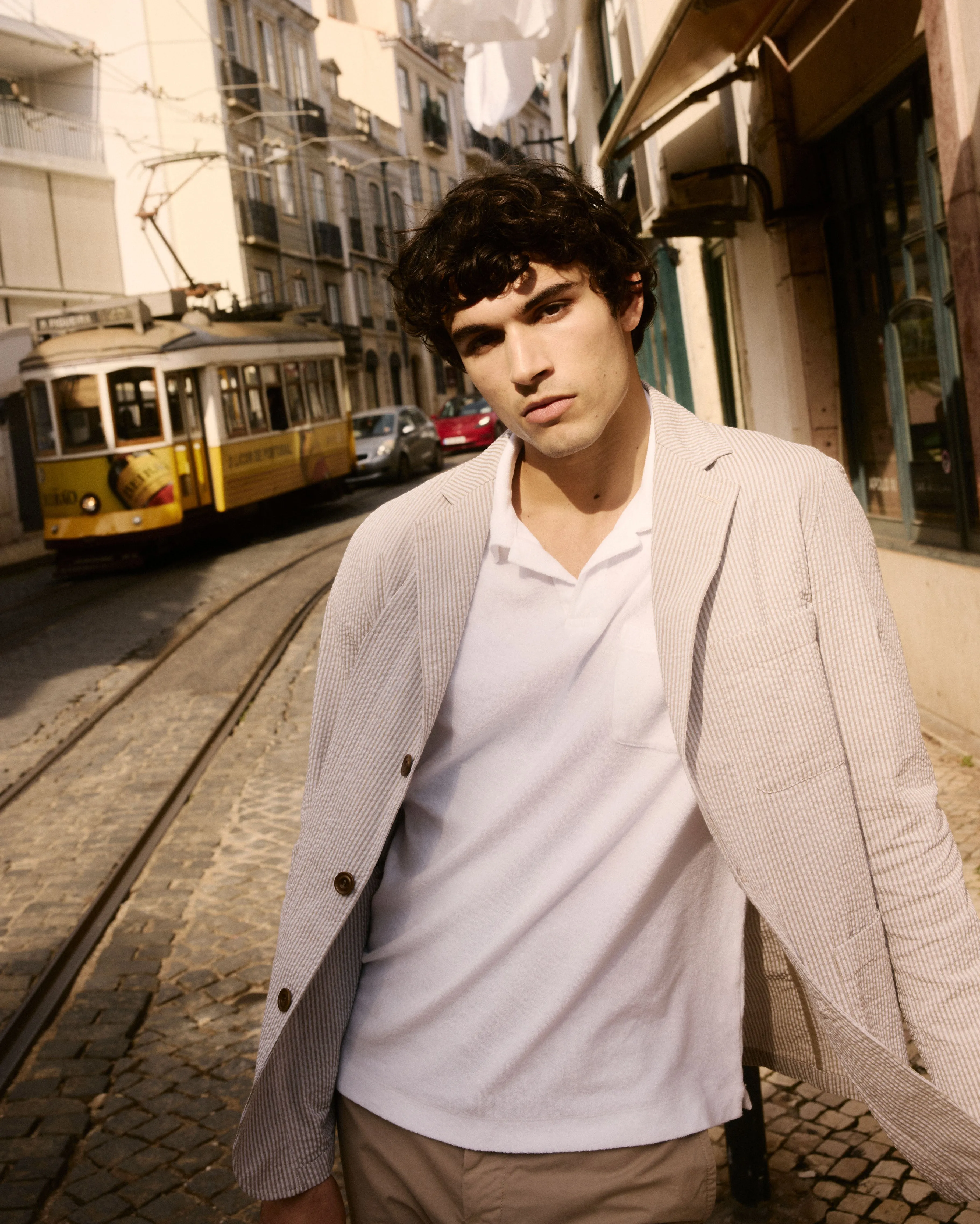 Polo Homme en Jersey de Coton Blanc sold by Hartford product image thumbnail 4