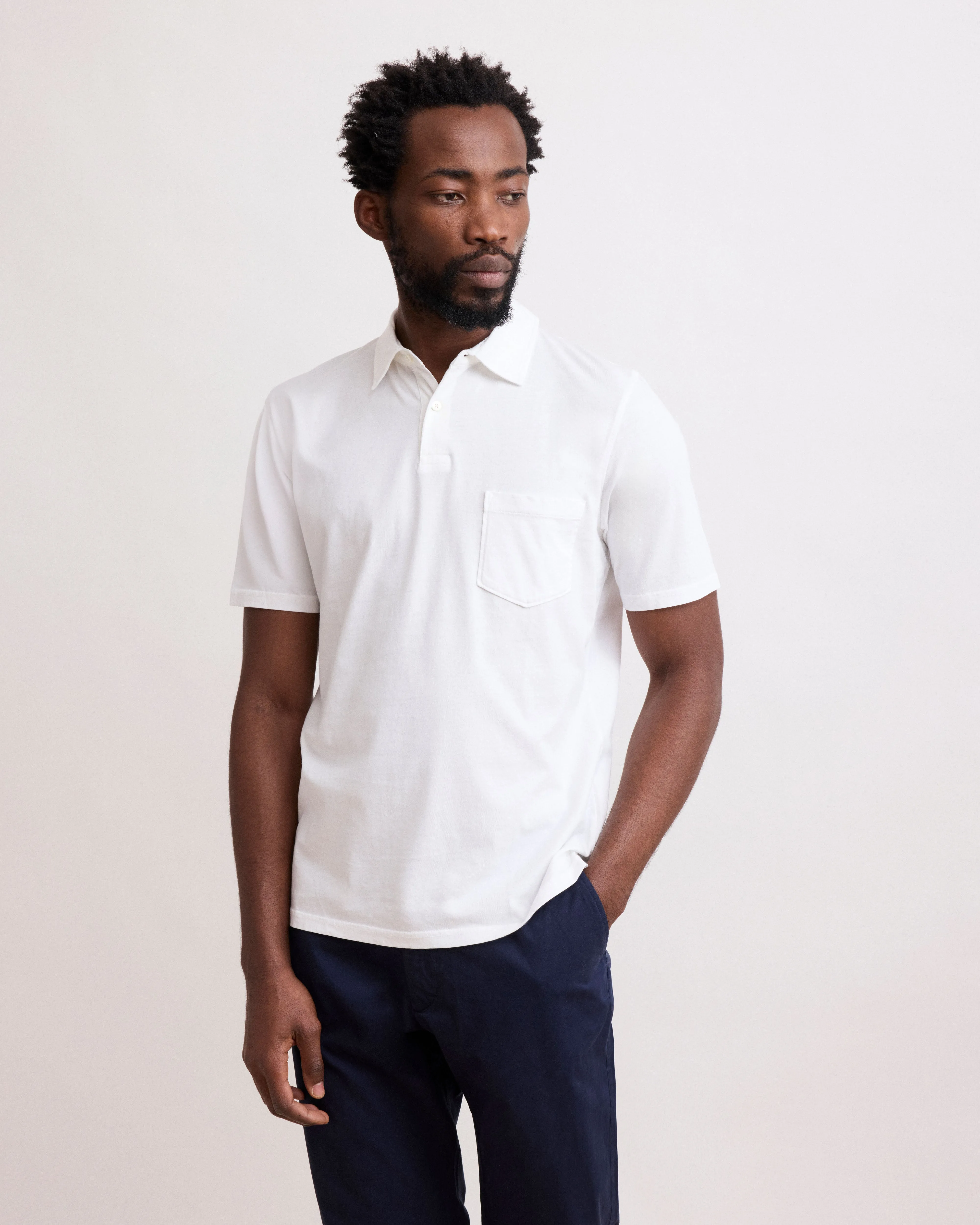 Polo Homme en Jersey de Coton Blanc sold by Hartford