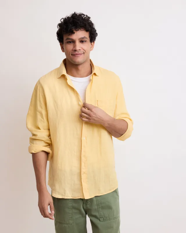 Chemise Homme en Lin Jaune Paul sold by Hartford
