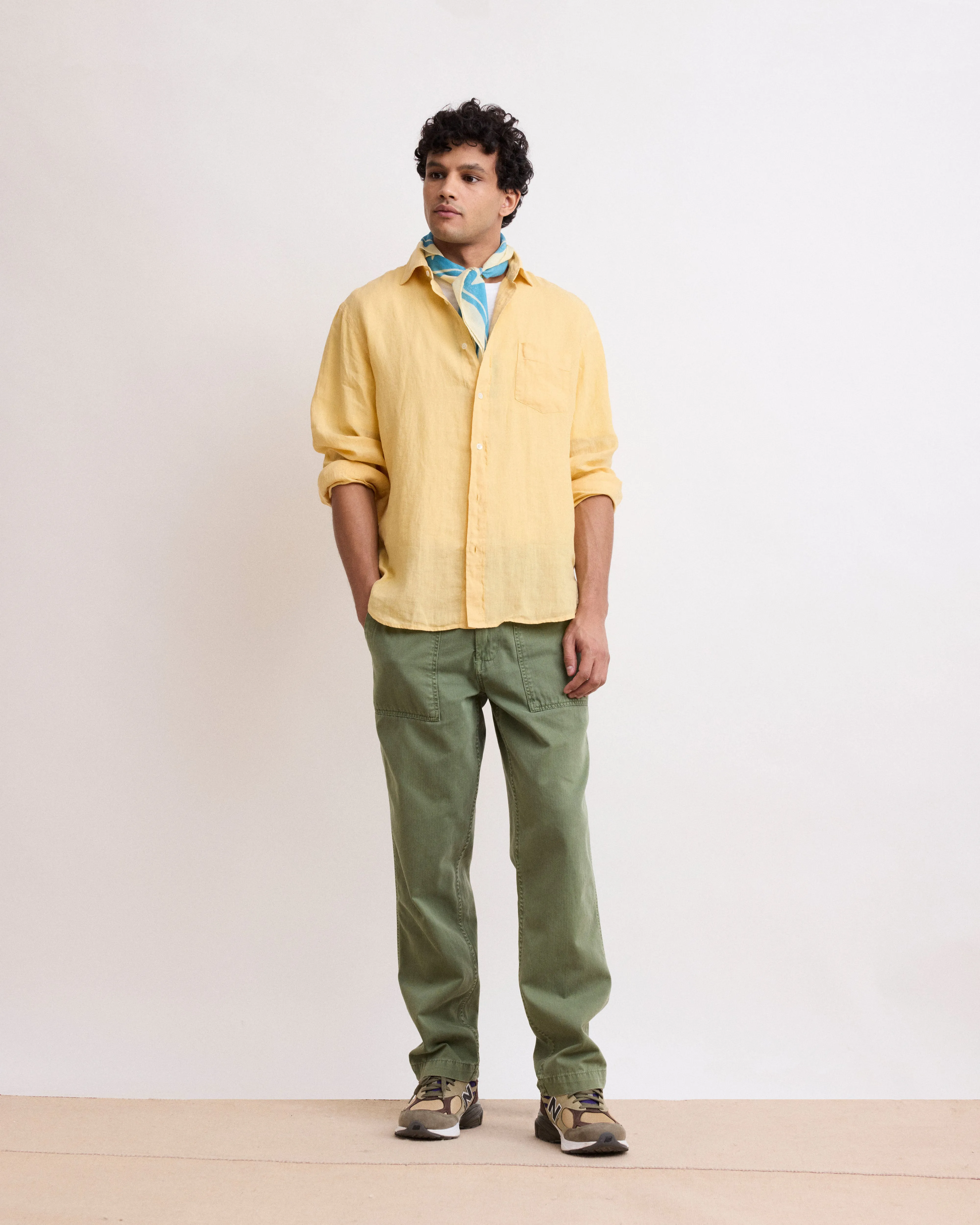 Chemise Homme en Lin Jaune Paul sold by Hartford product image thumbnail 4