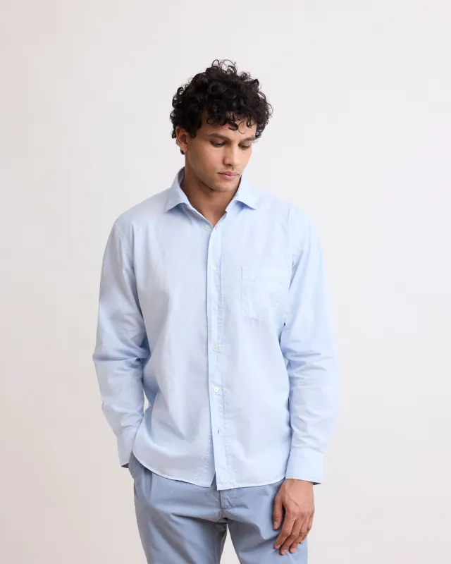 Chemise Homme en Gabardine de Coton Bleu Ciel Paul sold by Hartford