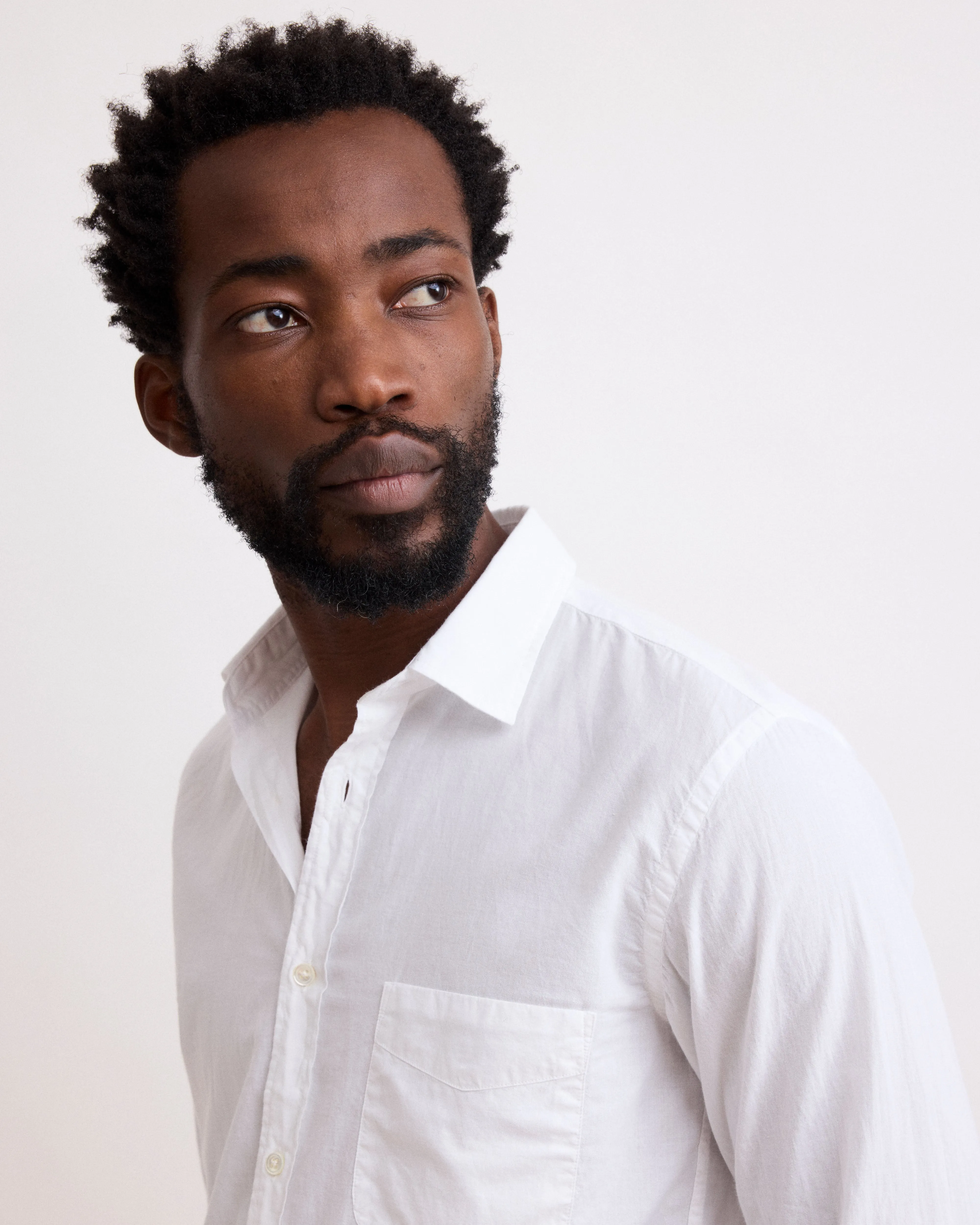 Chemise Homme en Voile de Coton Blanc Storm sold by Hartford product image thumbnail 4