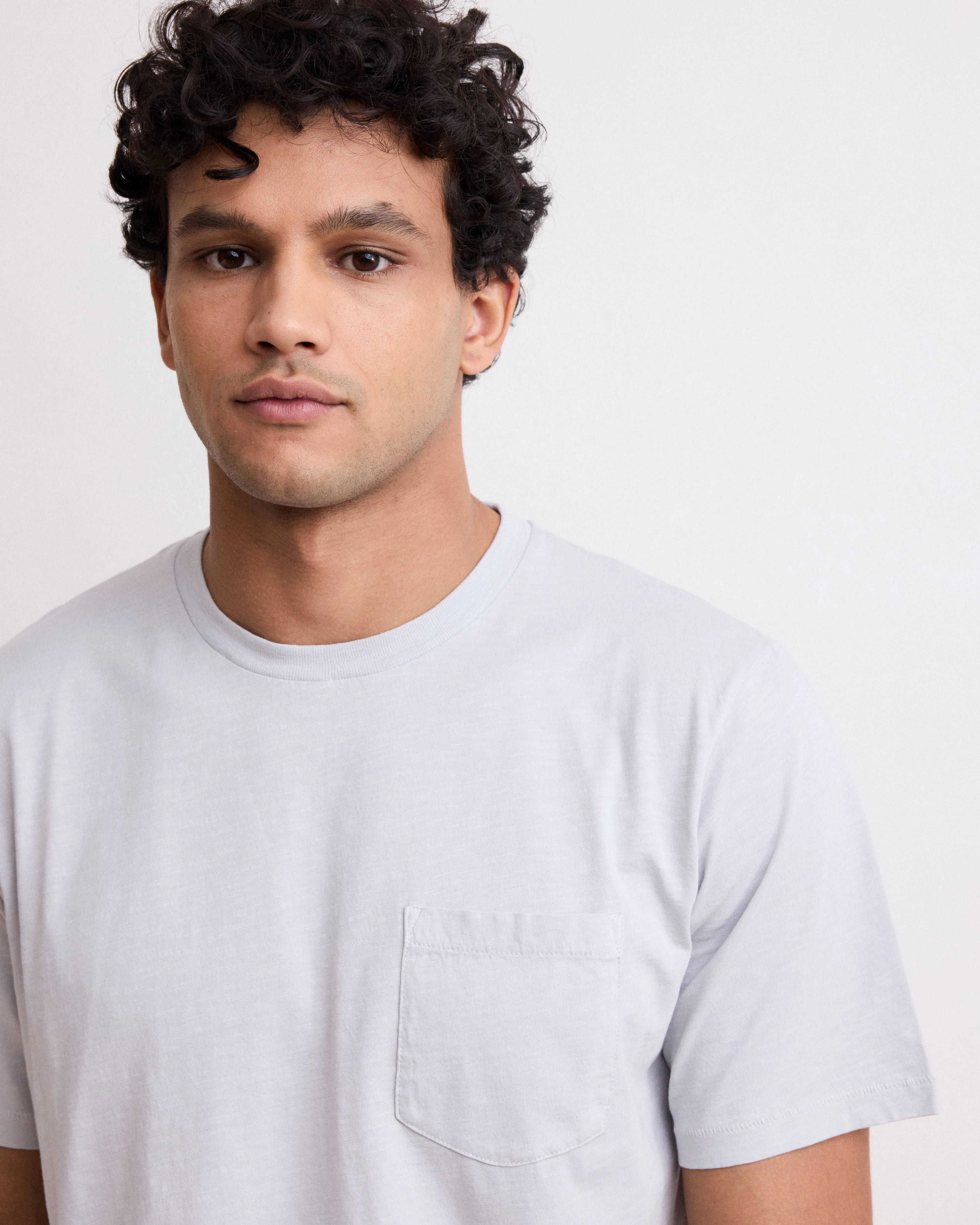 Tee Shirt Homme en Coton Slub Gris Pocket sold by Hartford product image thumbnail 3