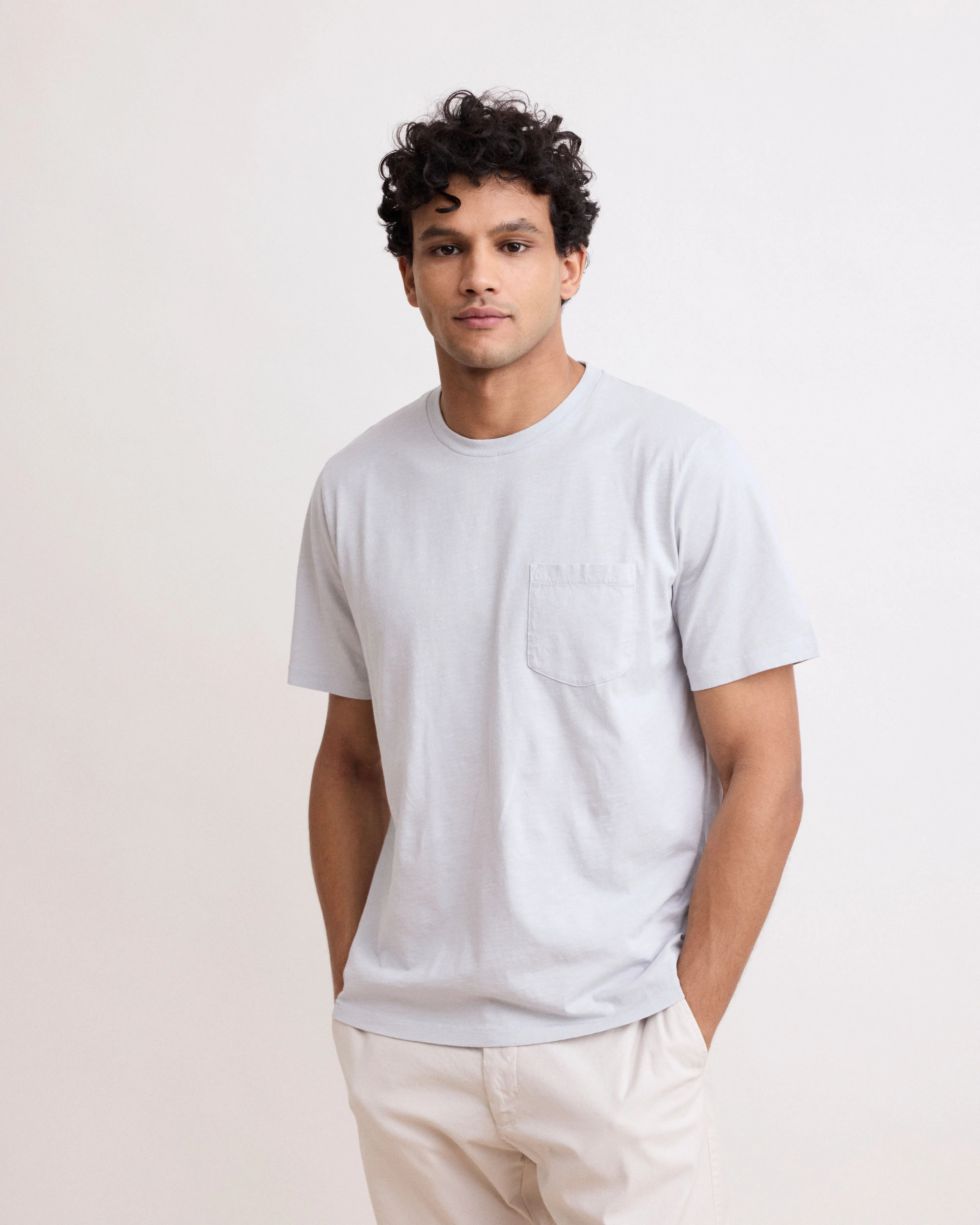 Tee Shirt Homme en Coton Slub Gris Pocket sold by Hartford product image thumbnail 4
