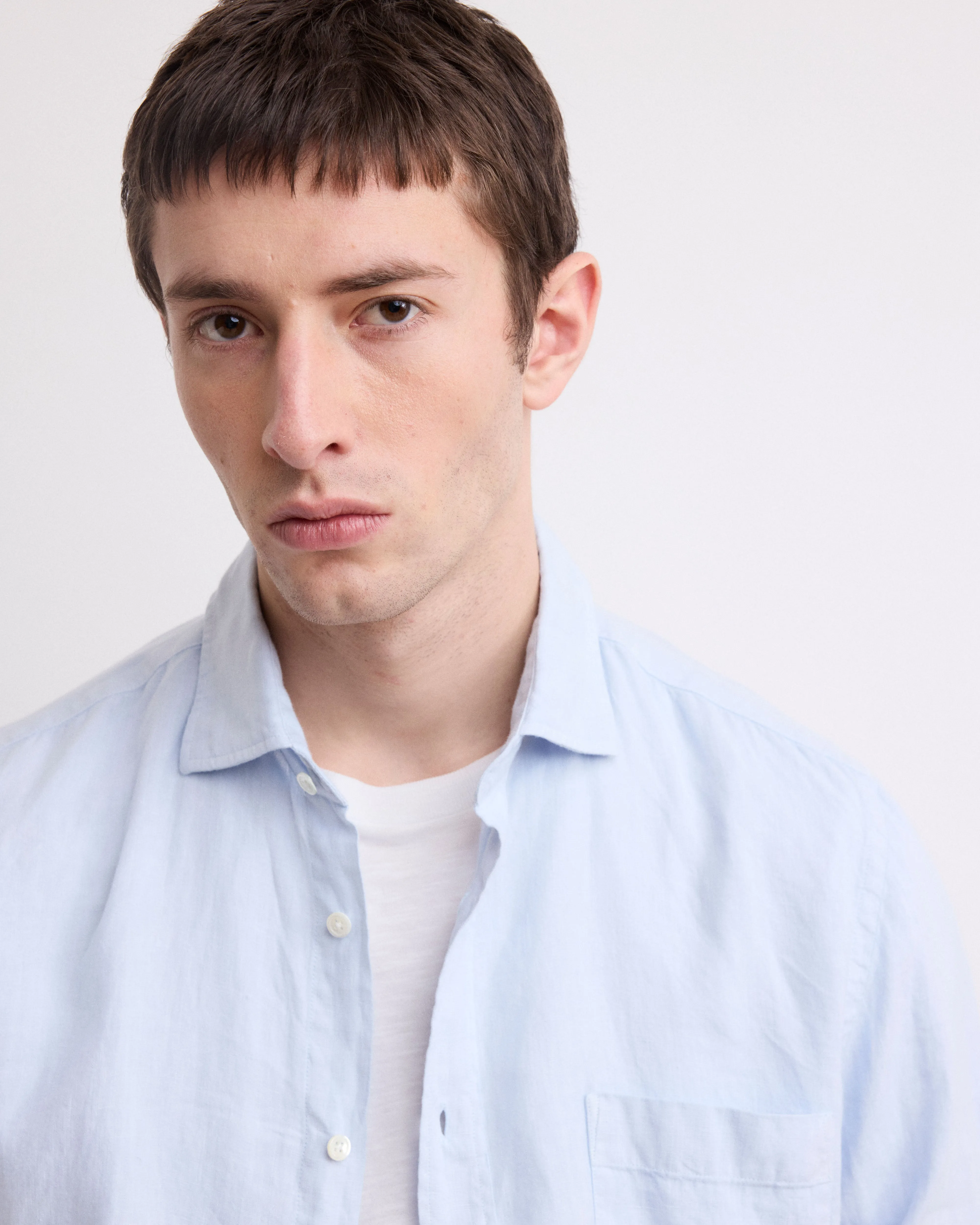 Chemise Homme en Lin Bleu Ciel Paul sold by Hartford product image thumbnail 3