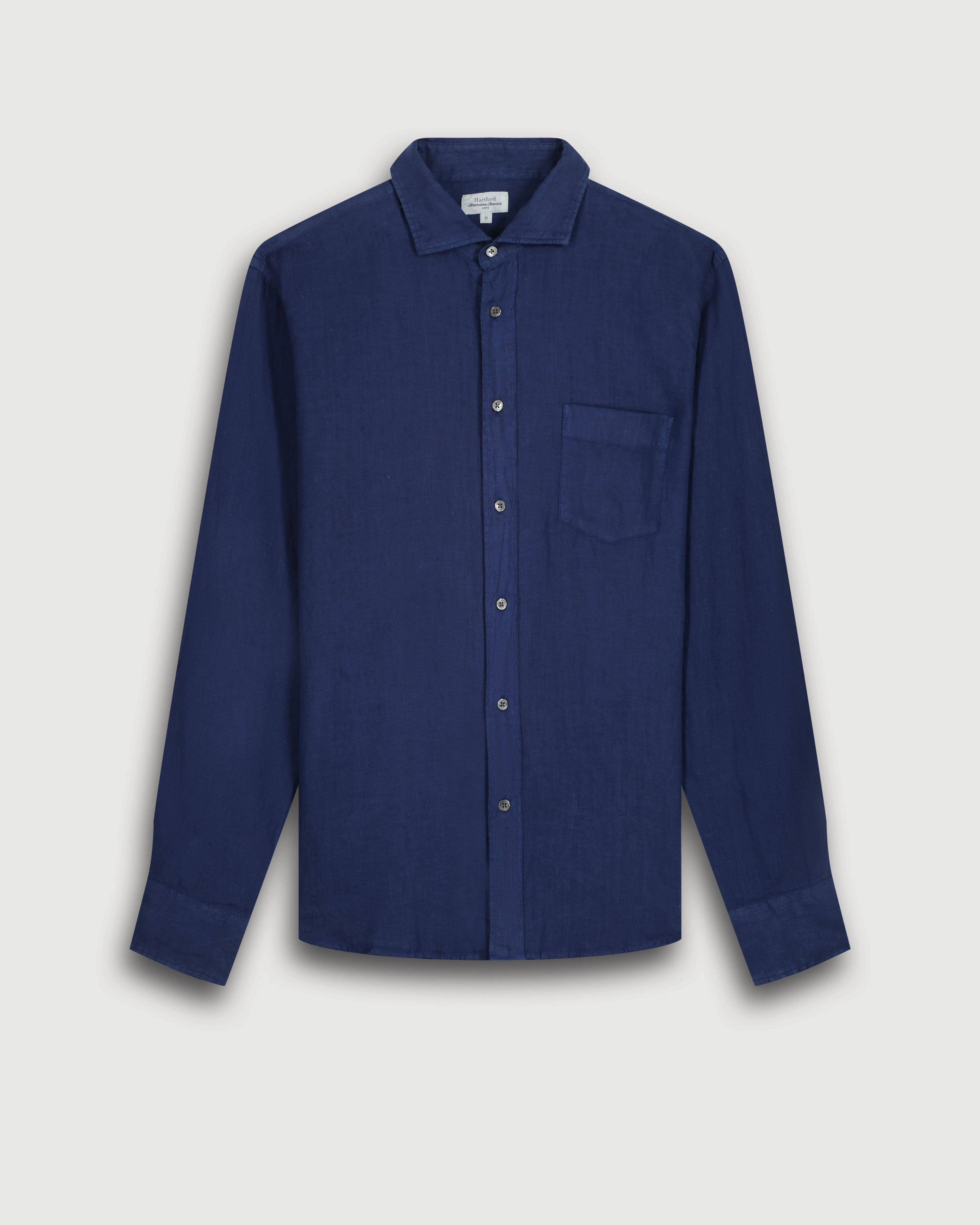 Chemise Homme en Lin Bleu Marine Paul sold by Hartford product image thumbnail 3