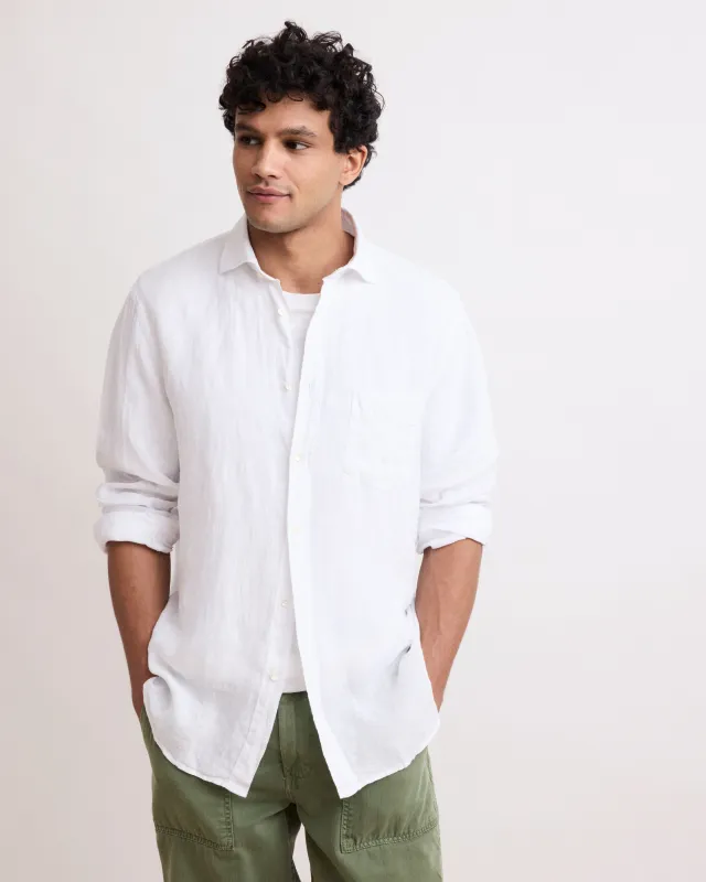 Chemise Homme en Lin Blanc Paul sold by Hartford