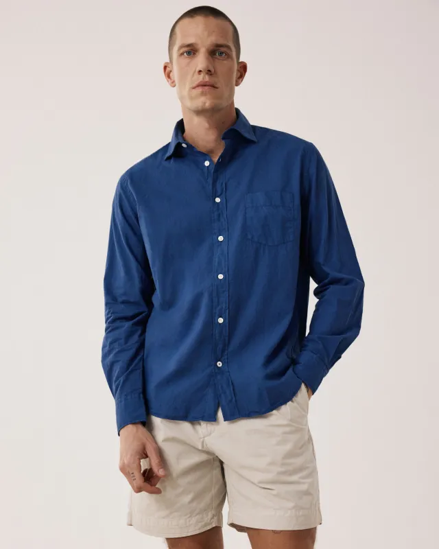 Chemise Homme en Voile de Coton Bleu Indigo Paul sold by Hartford